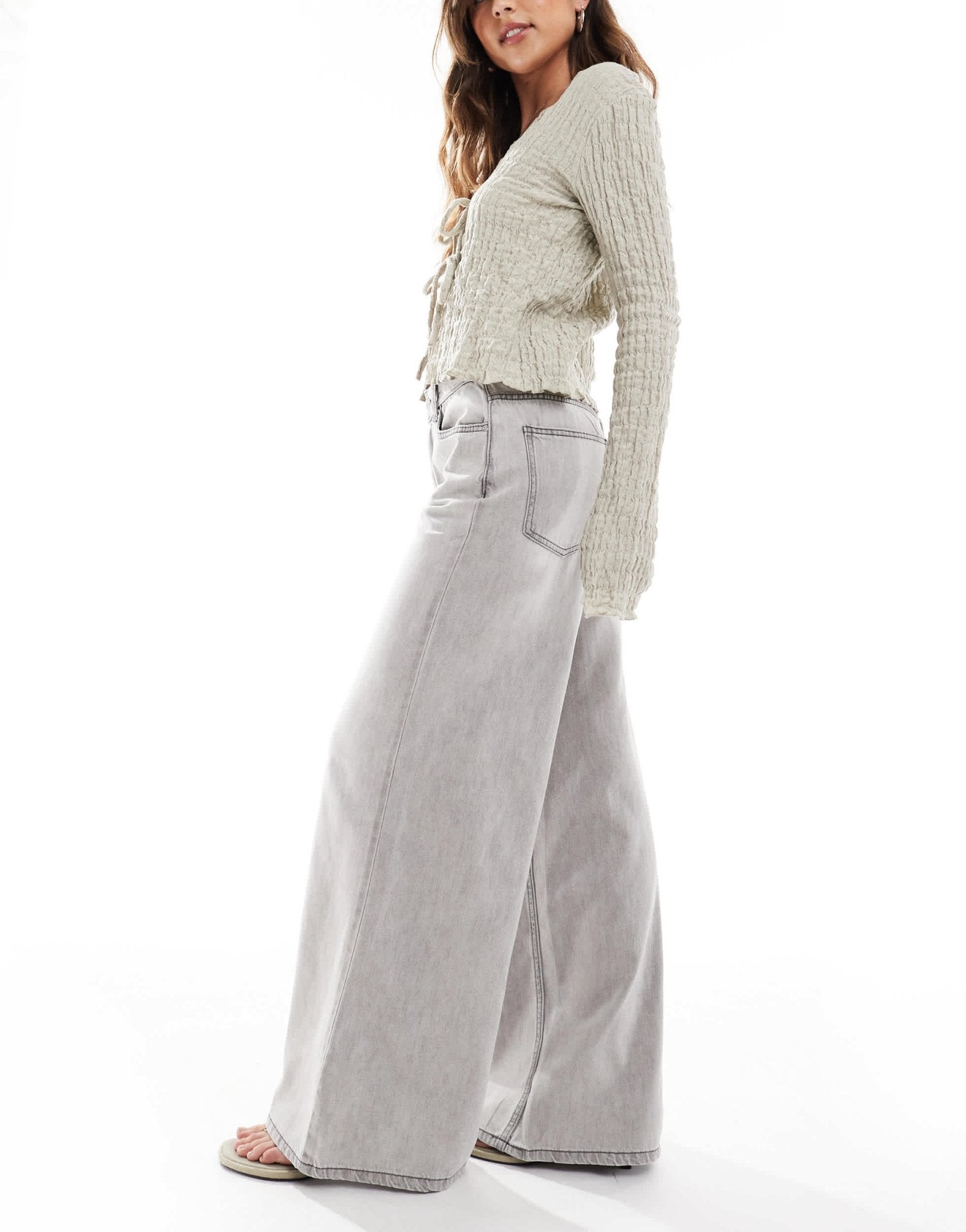 ASOS DESIGN wide leg jean in grey - GREY - ASOS Sample Sale
