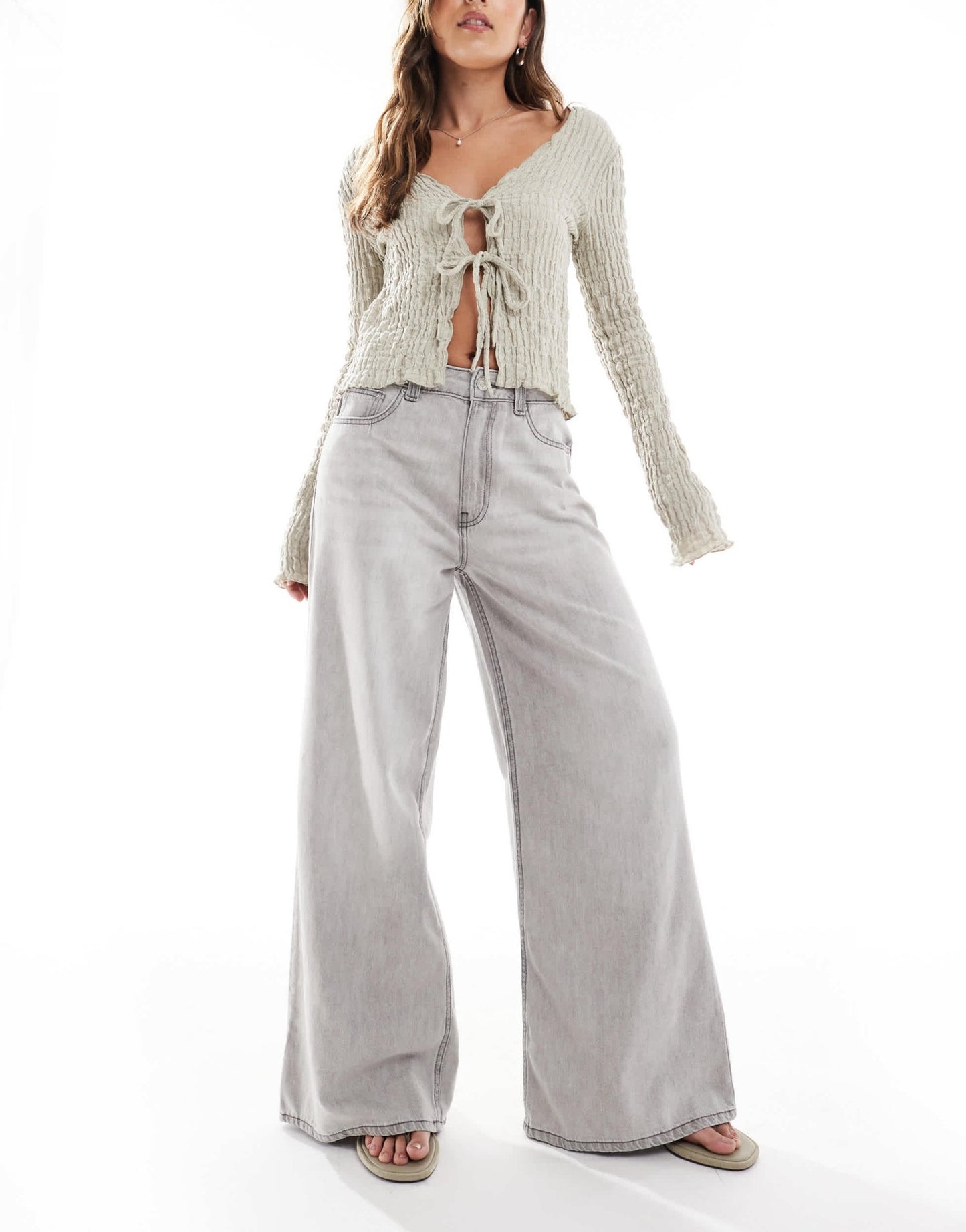 ASOS DESIGN wide leg jean in grey - GREY - ASOS Sample Sale