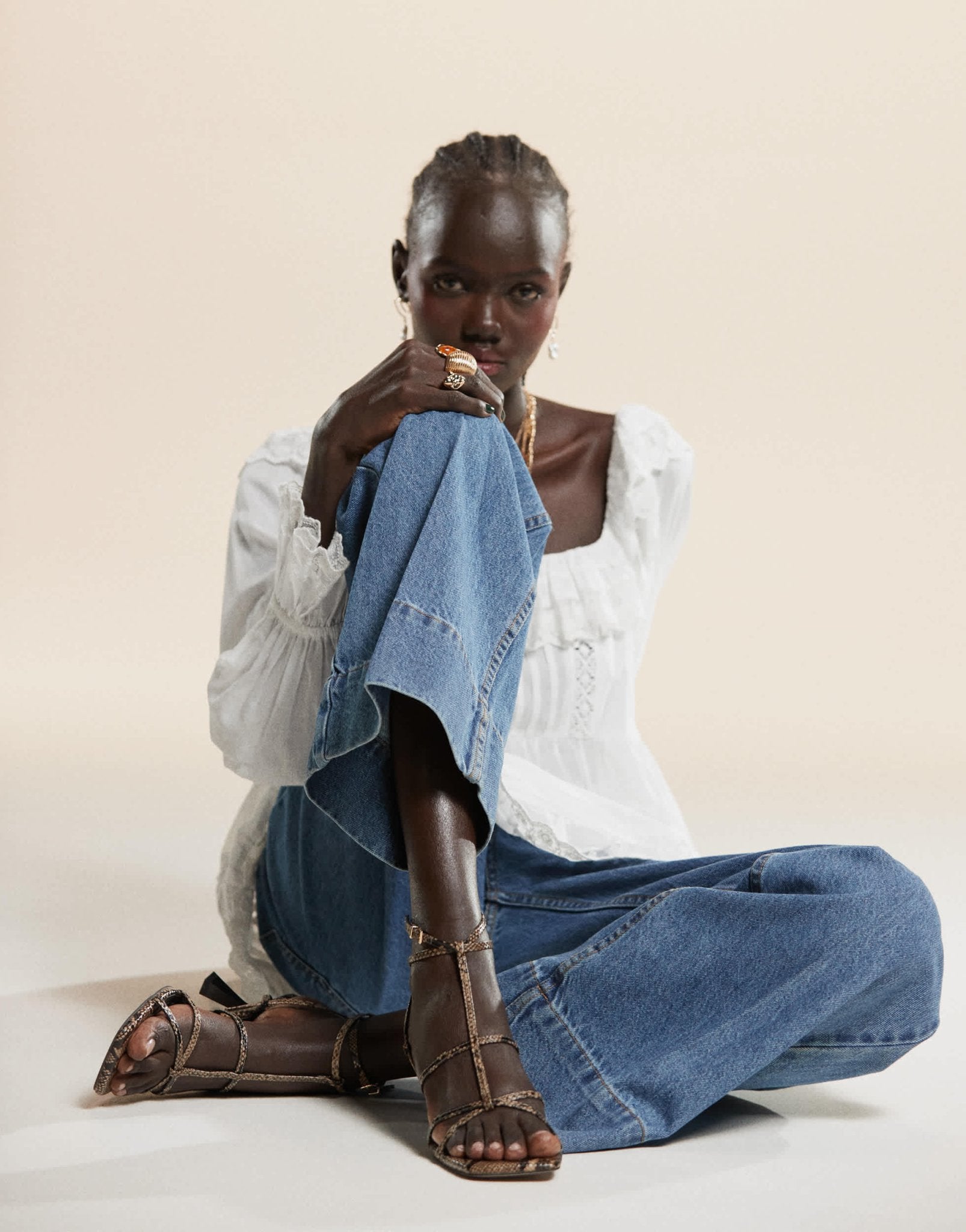 ASOS DESIGN wide leg jean with crease front in midwash - ASOS Sample Sale