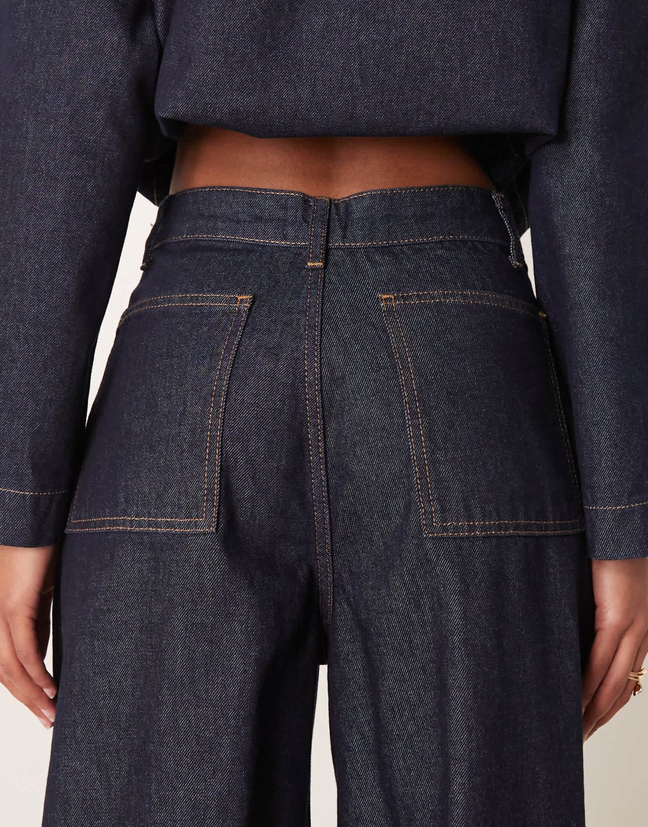 ASOS DESIGN wide leg jean with pleats in dark indigo - ASOS Sample Sale