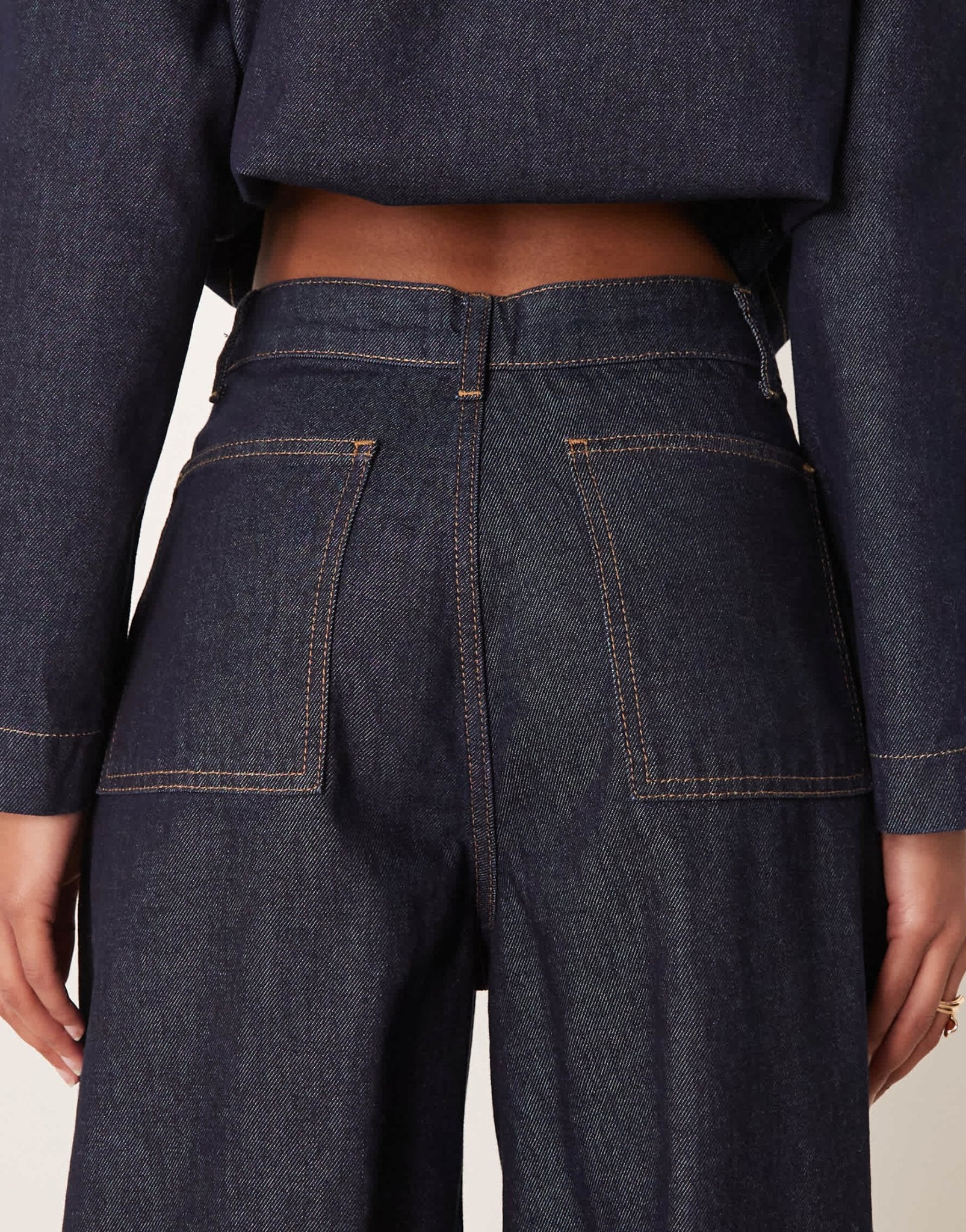 ASOS DESIGN wide leg jean with pleats in dark indigo - ASOS Sample Sale