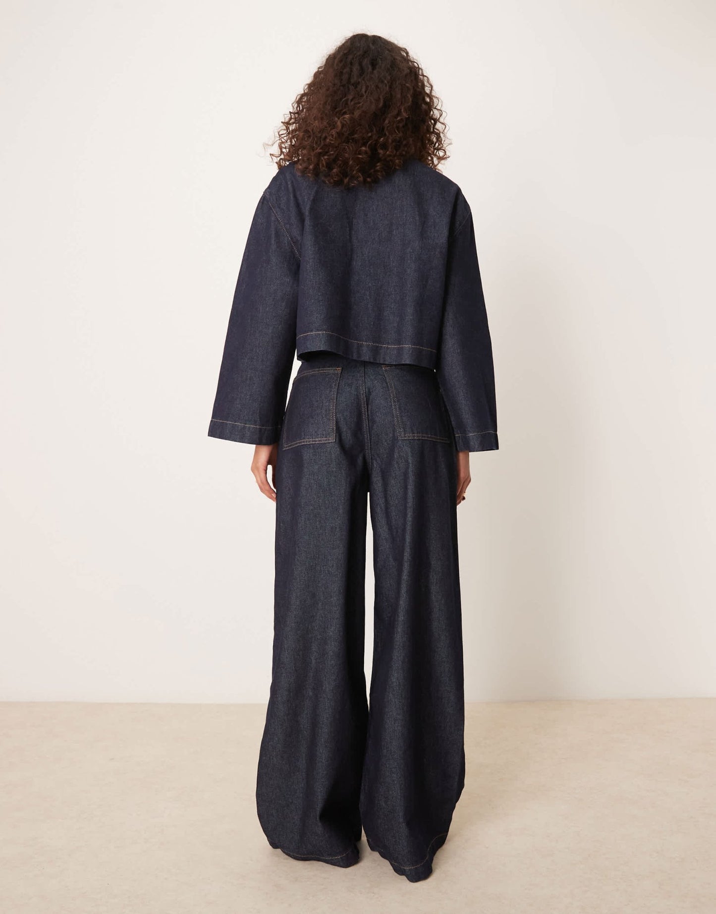 ASOS DESIGN wide leg jean with pleats in dark indigo - ASOS Sample Sale