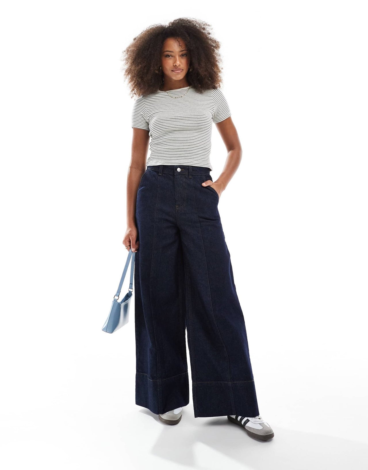 ASOS DESIGN wide leg jean with seam detail and deep hem stitch co - ord - ASOS Sample Sale