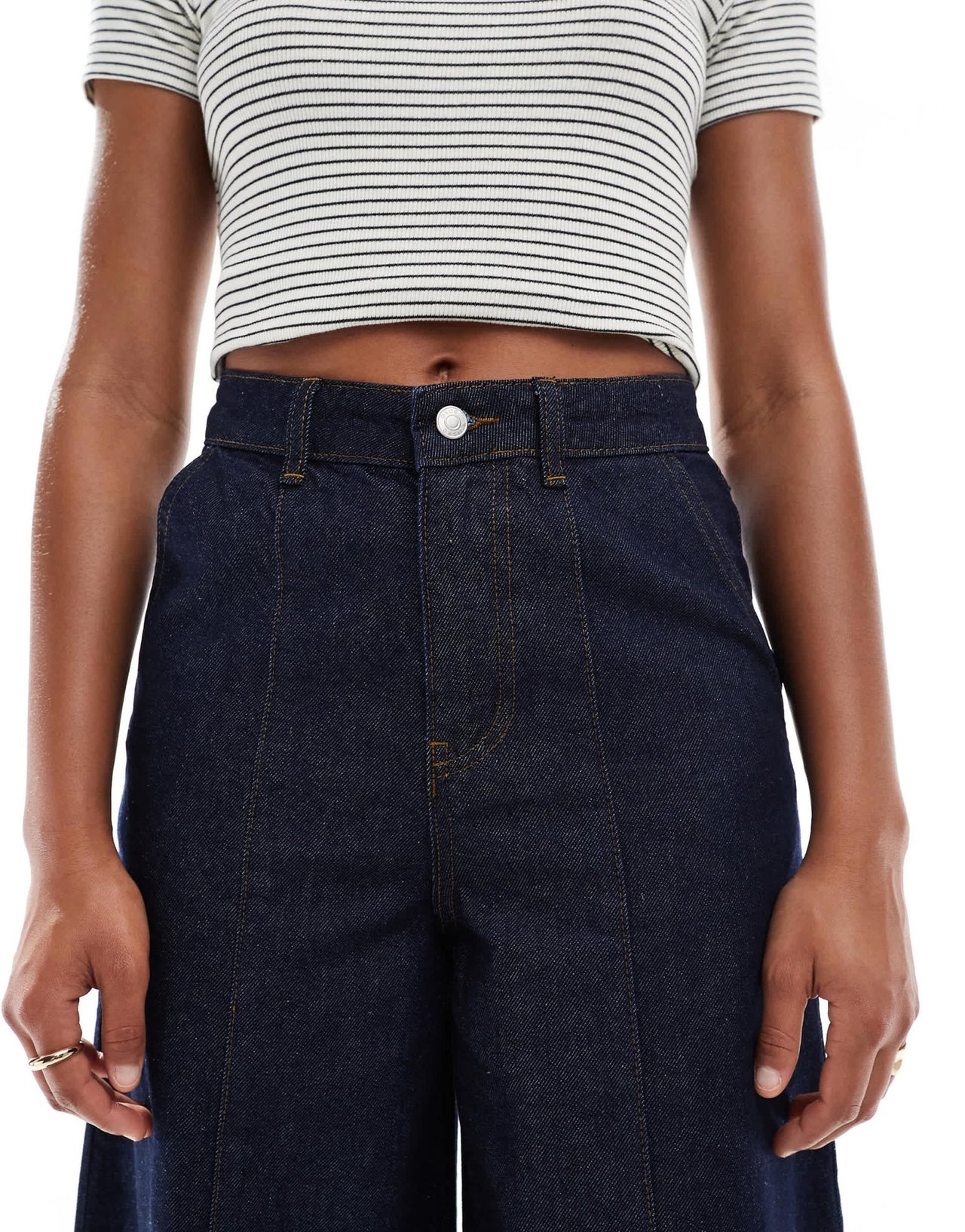 ASOS DESIGN wide leg jean with seam detail and deep hem stitch co - ord - ASOS Sample Sale