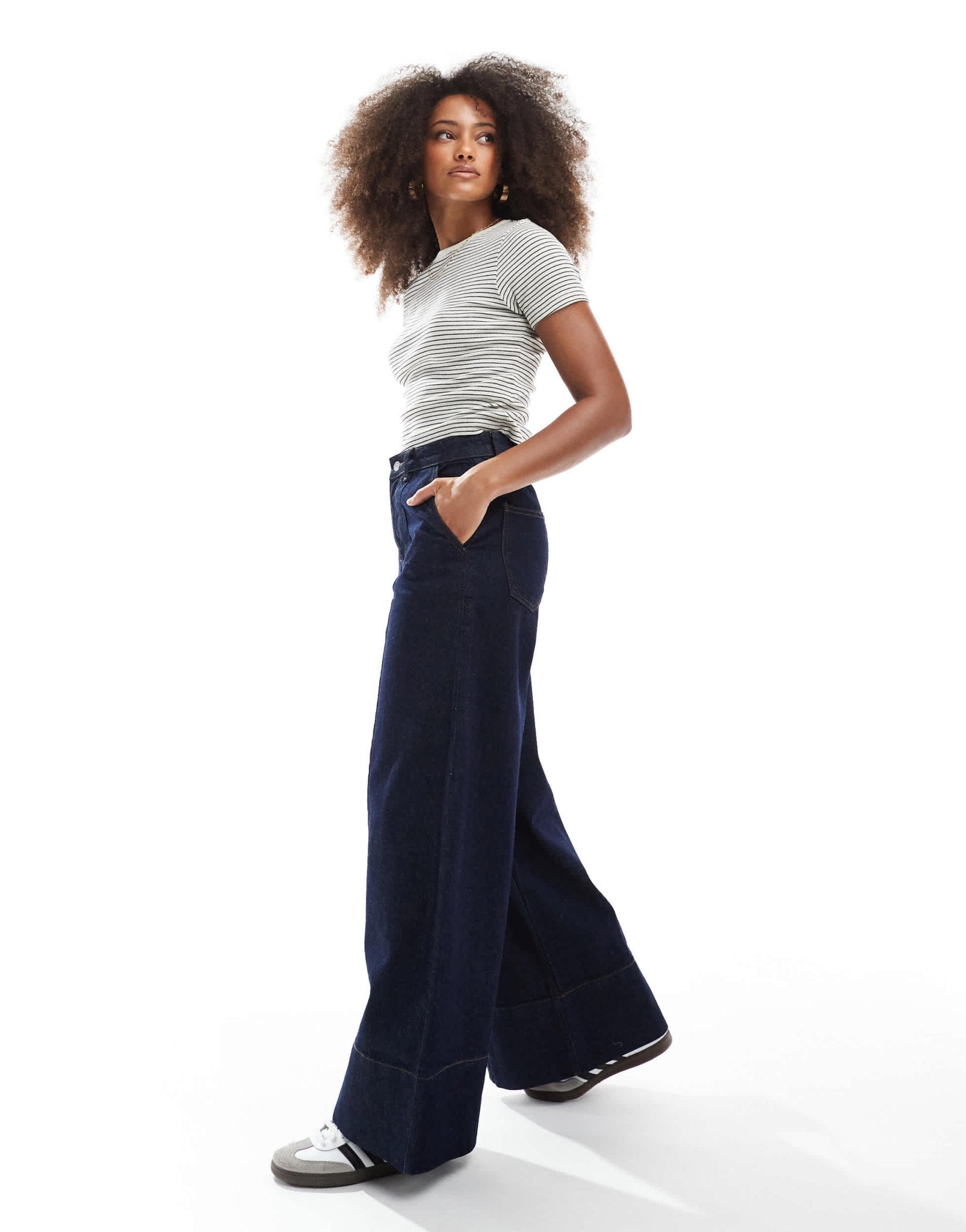 ASOS DESIGN wide leg jean with seam detail and deep hem stitch co - ord - ASOS Sample Sale