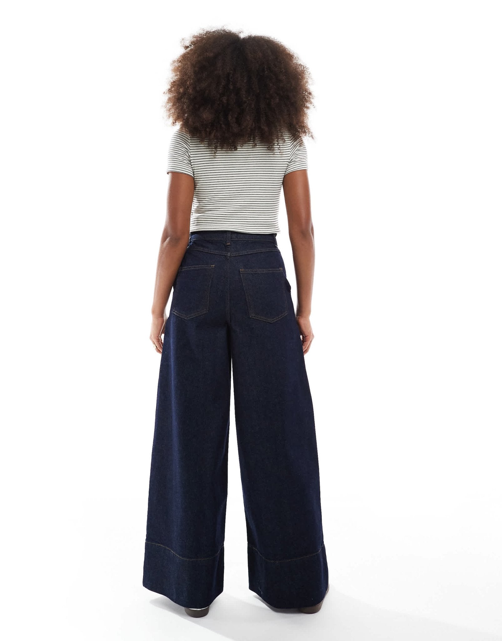 ASOS DESIGN wide leg jean with seam detail and deep hem stitch co - ord - ASOS Sample Sale