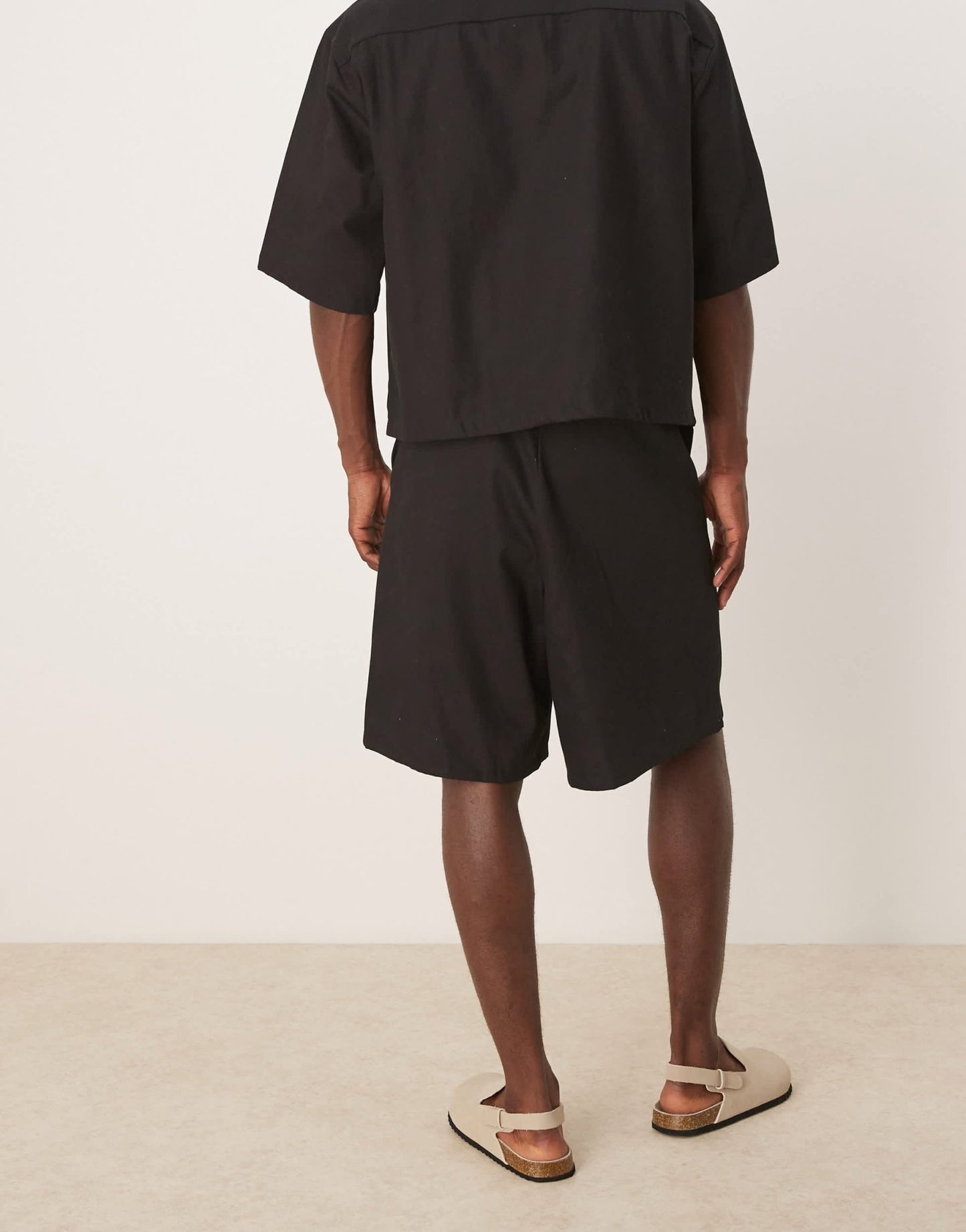 ASOS DESIGN wide leg short co - ord in black - ASOS Sample Sale