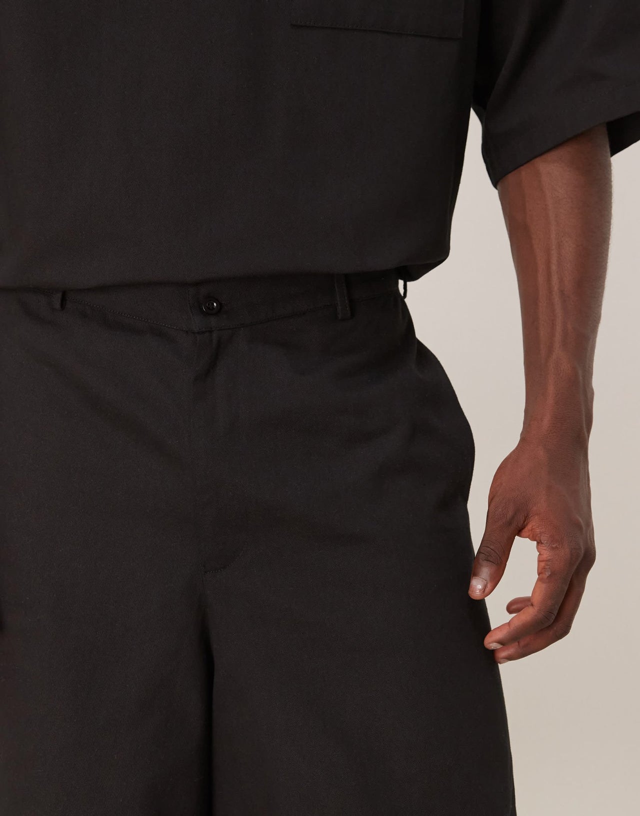 ASOS DESIGN wide leg short co - ord in black - ASOS Sample Sale