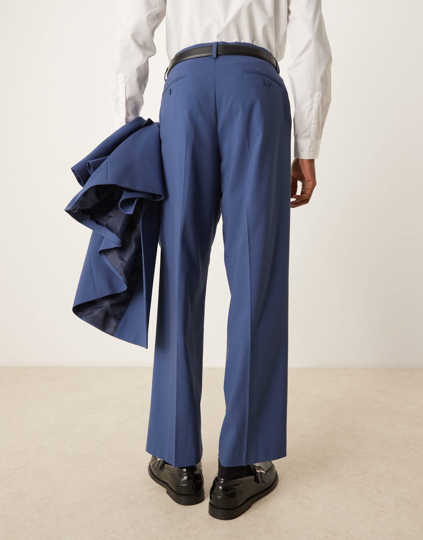 ASOS DESIGN wide leg suit trousers in blue - ASOS Sample Sale