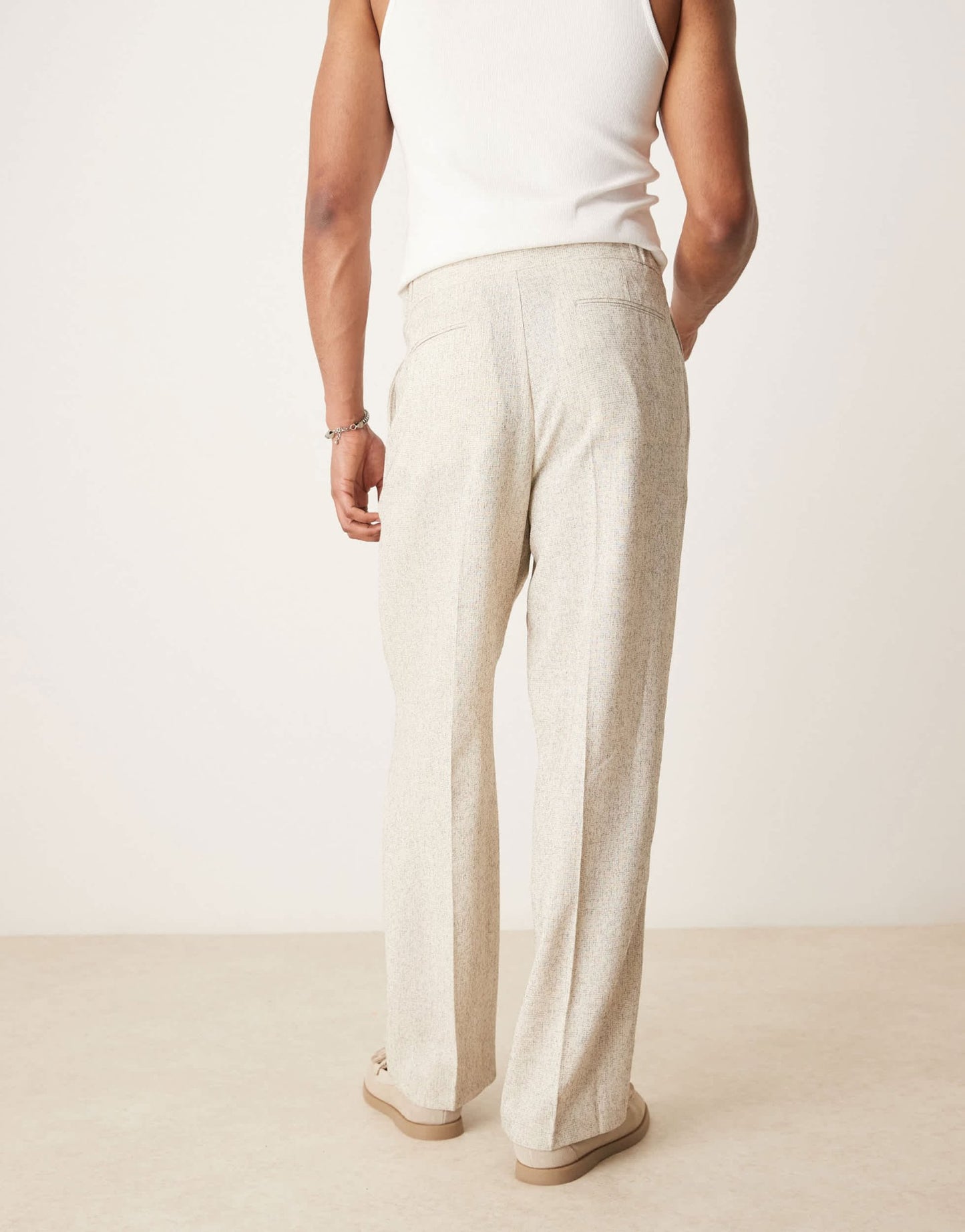 ASOS DESIGN wide leg suit trousers in cream - ASOS Sample Sale