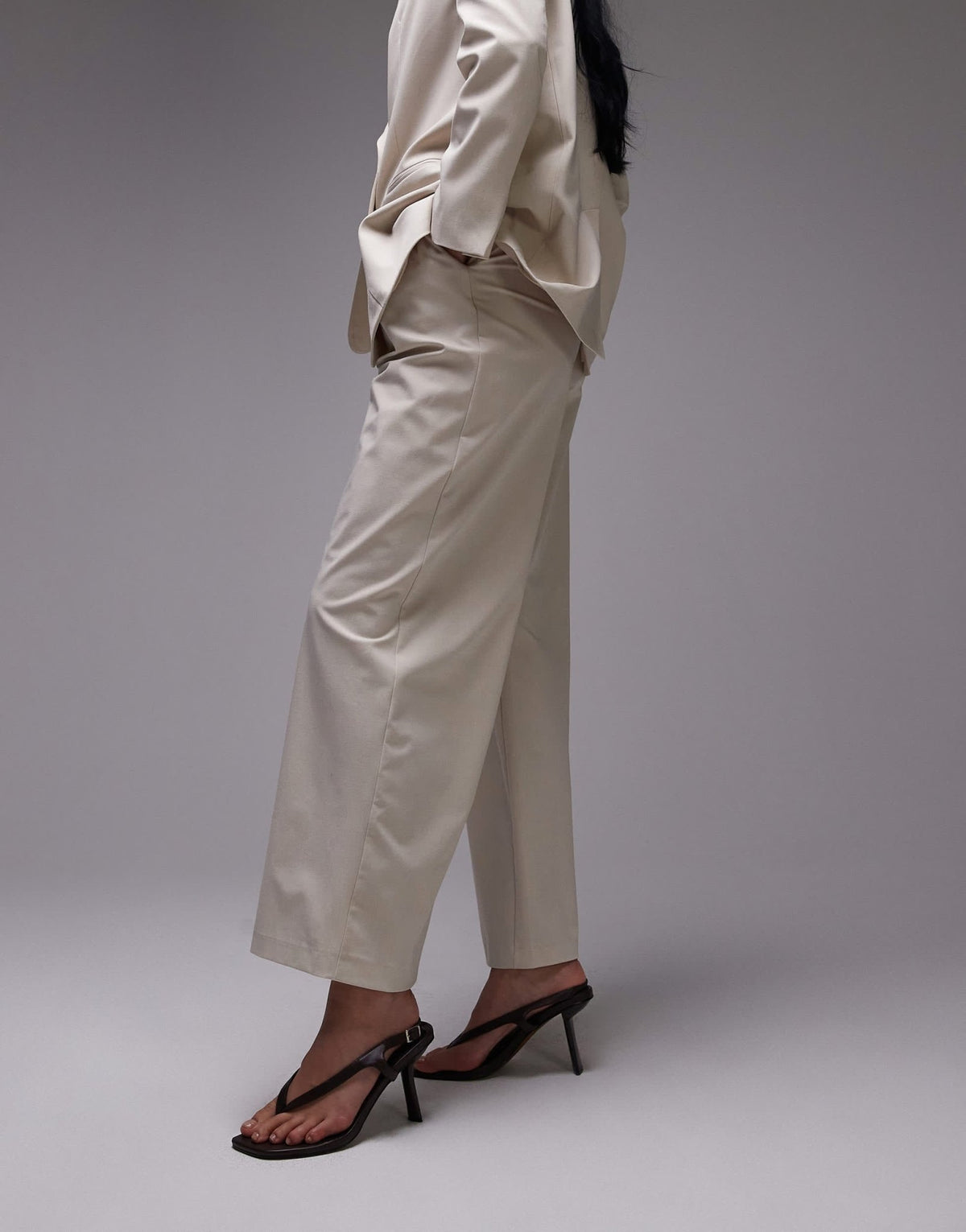 ASOS DESIGN wide leg tailored trouser in neutral co ord - ASOS Sample Sale