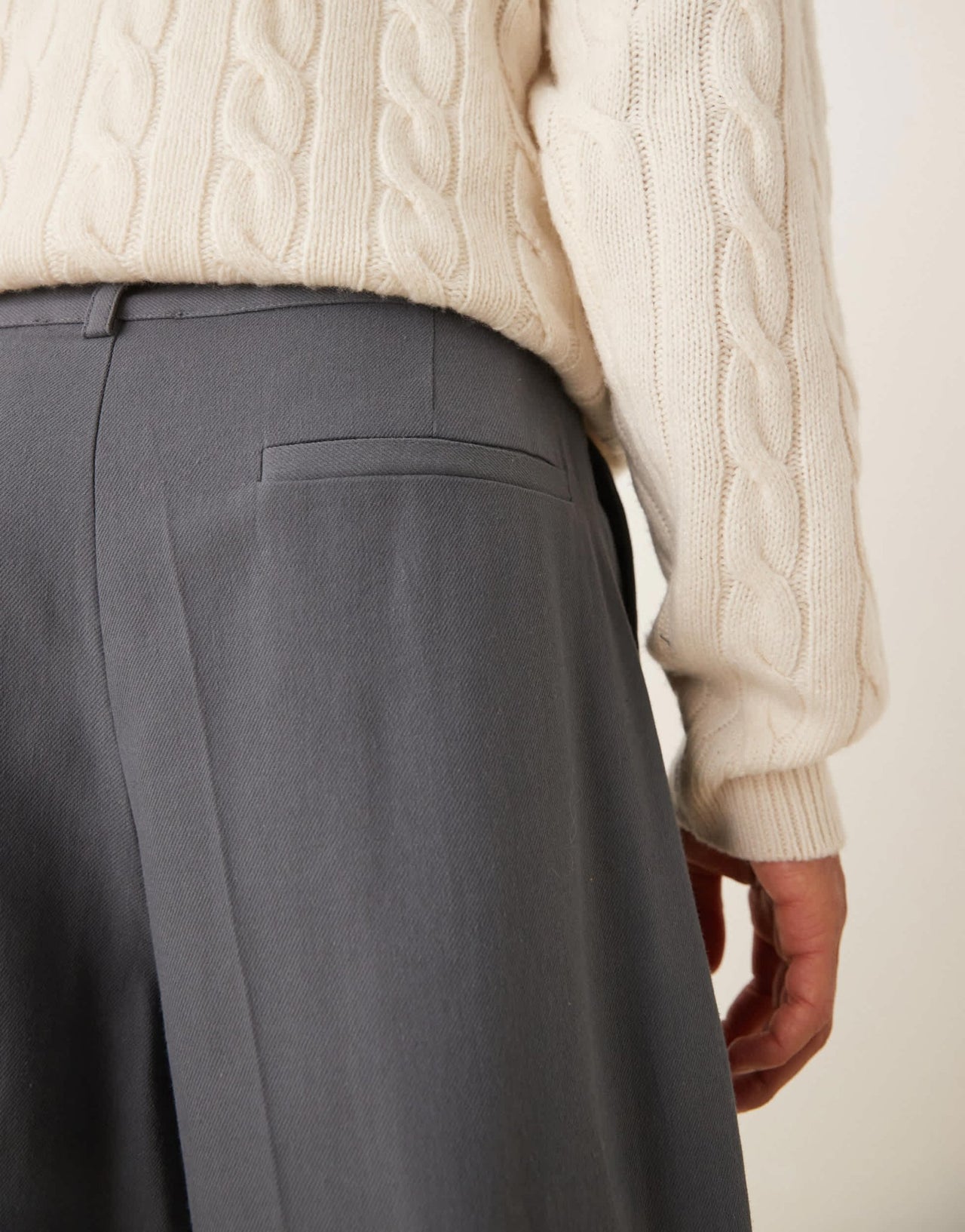 ASOS DESIGN wide leg trousers with pleat detailing in grey - ASOS Sample Sale