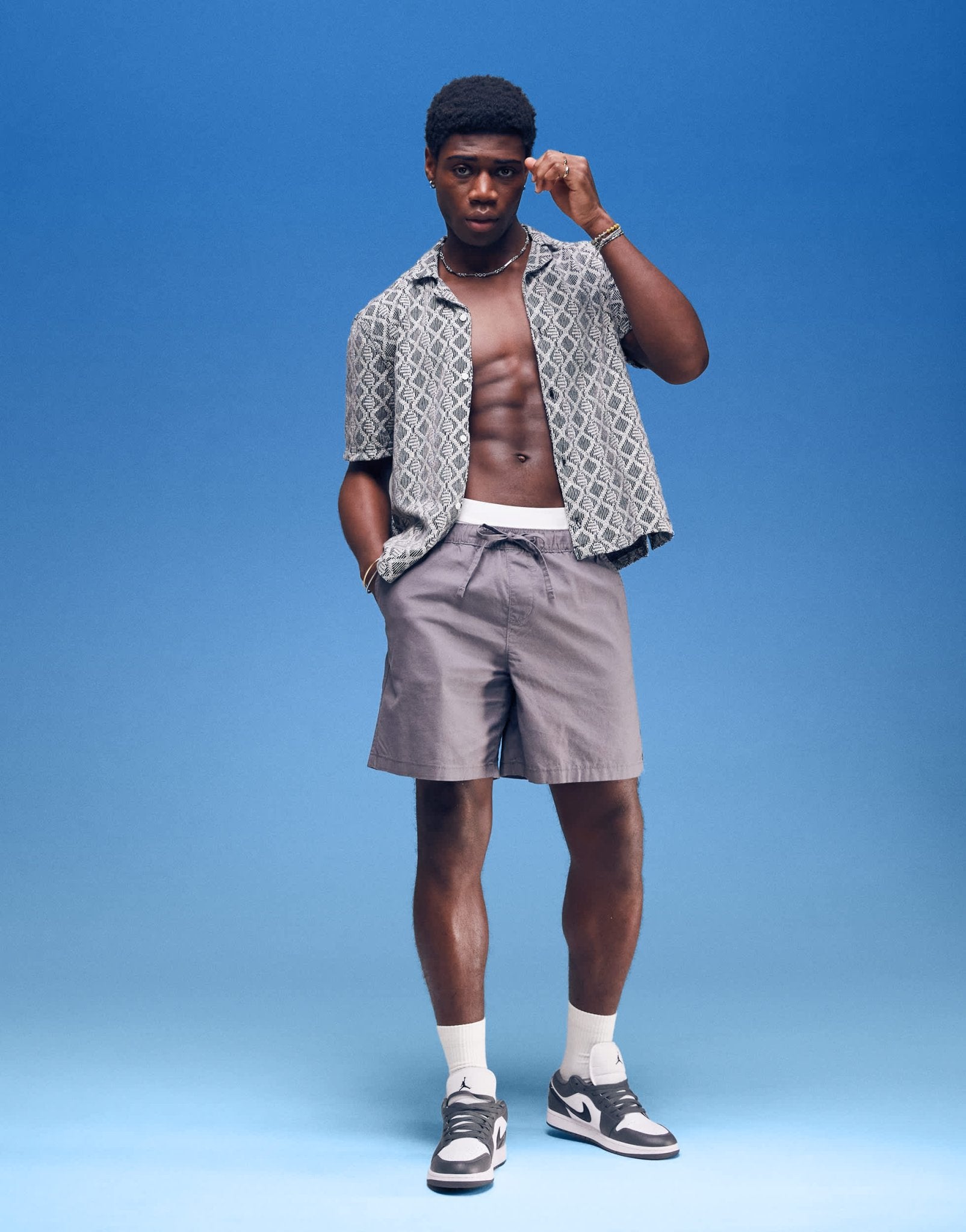 ASOS DESIGN wide linen blend shorts in grey - ASOS Sample Sale