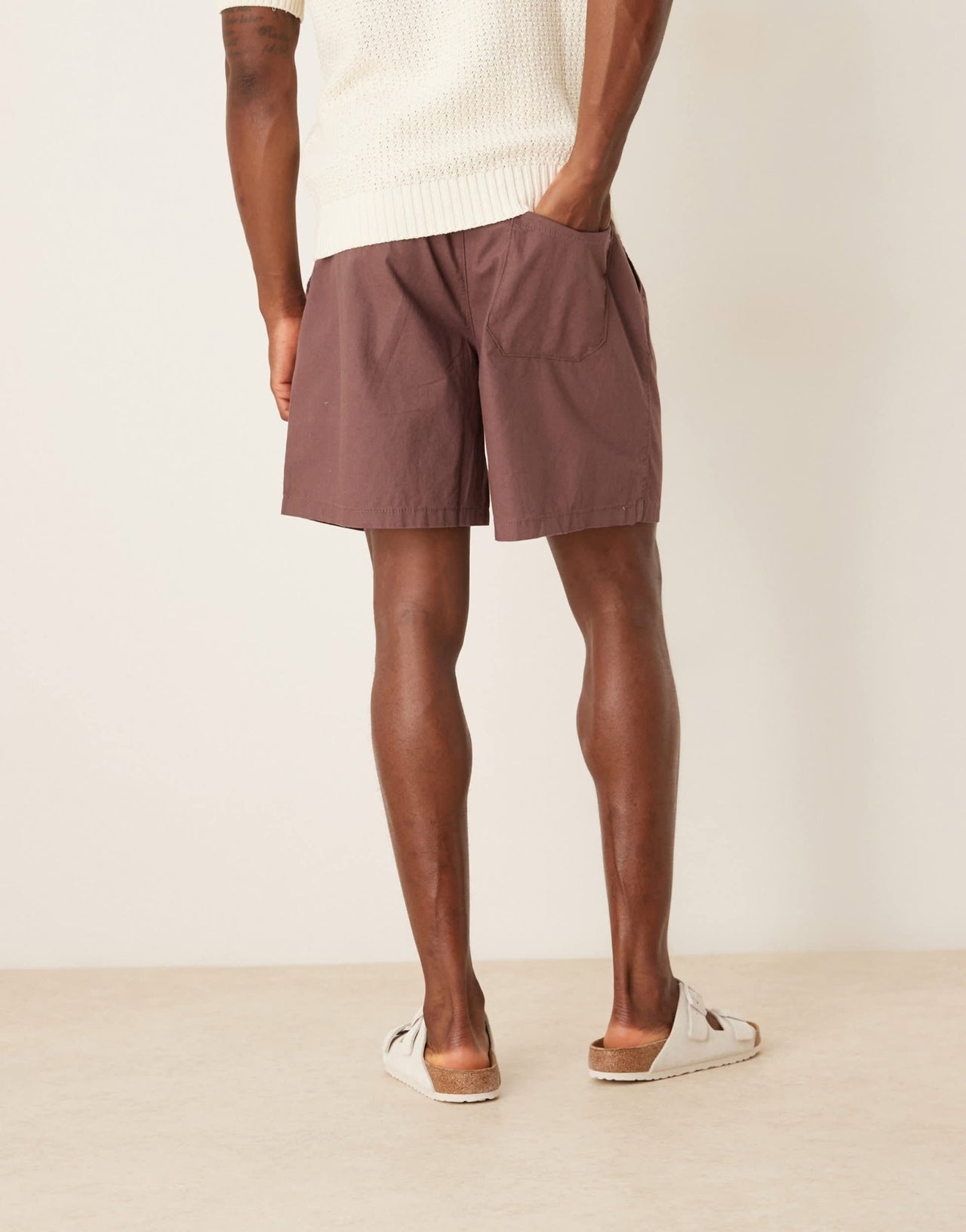 ASOS DESIGN wide shorts in brown linen blend - ASOS Sample Sale