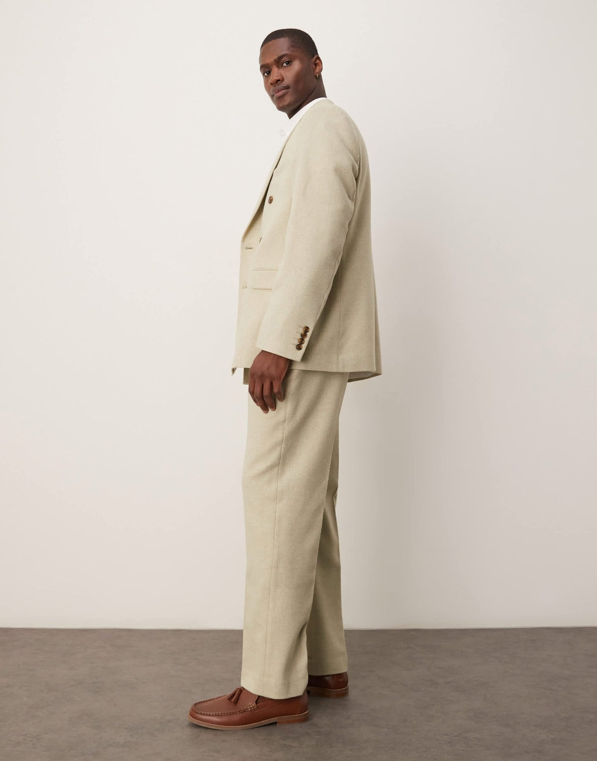 ASOS DESIGN wool blend straight suit trousers in light green - ASOS Sample Sale