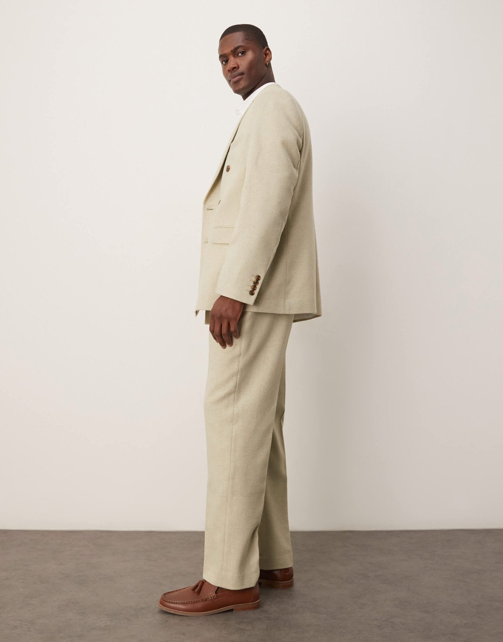 ASOS DESIGN wool blend straight suit trousers in light green - ASOS Sample Sale