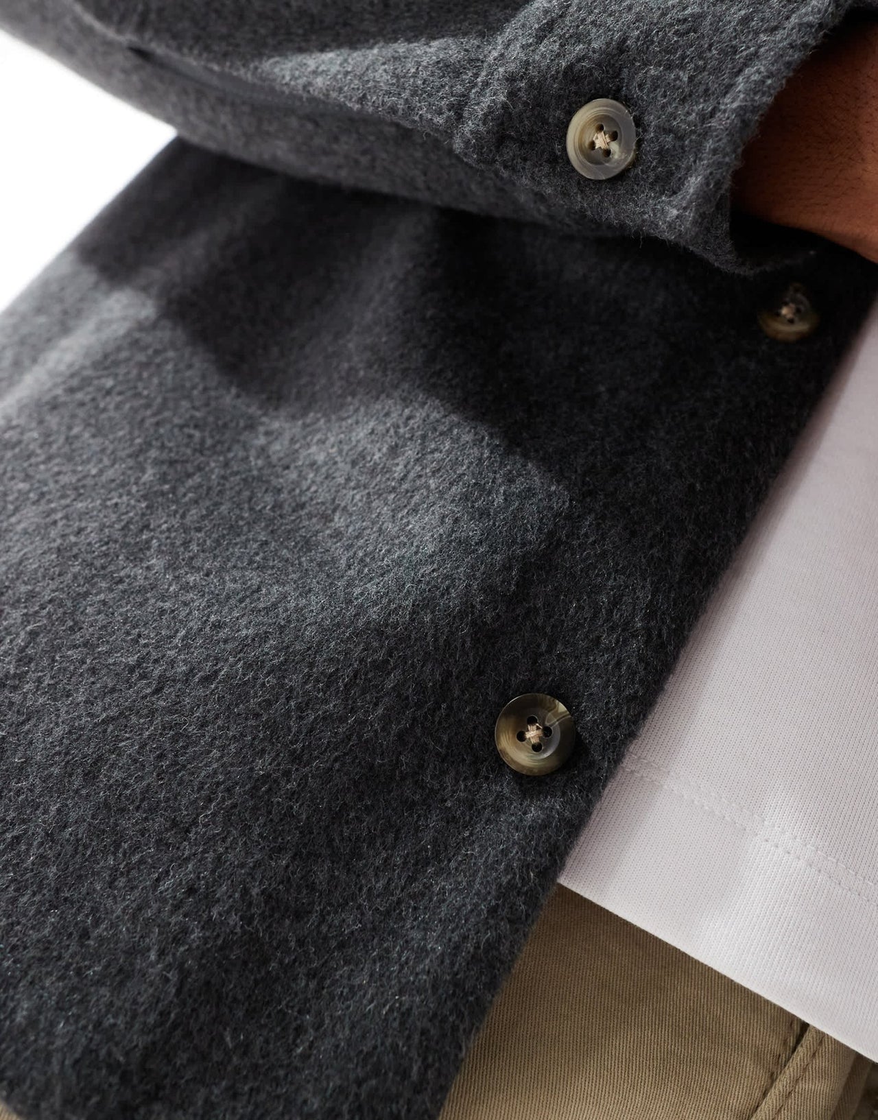 ASOS DESIGN wool look overshirt with revere collar in black - ASOS Sample Sale