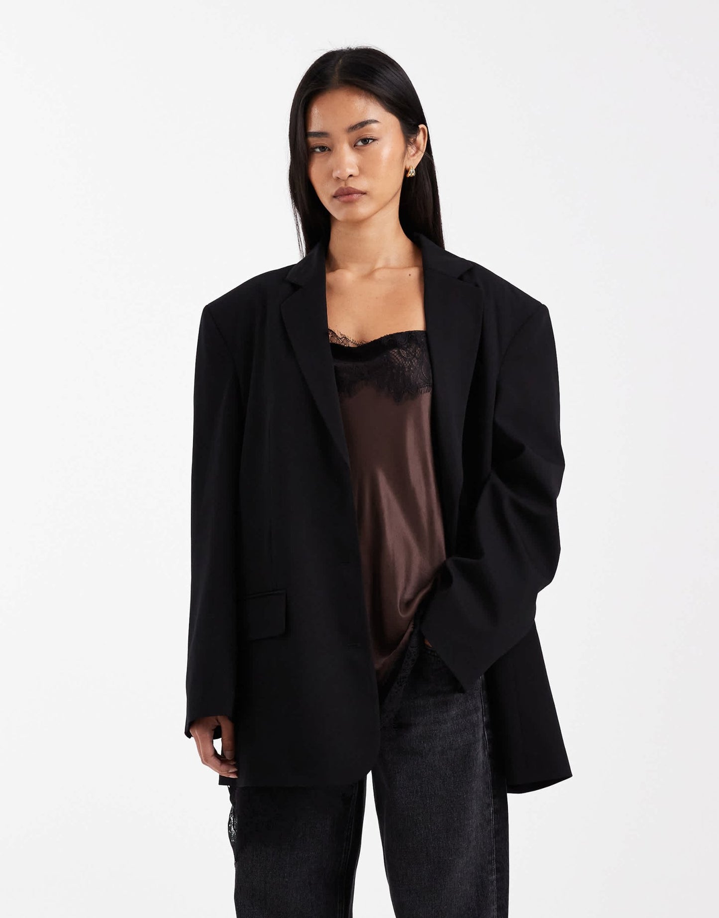 ASOS DESIGN wrap back blazer in charcoal - ASOS Sample Sale