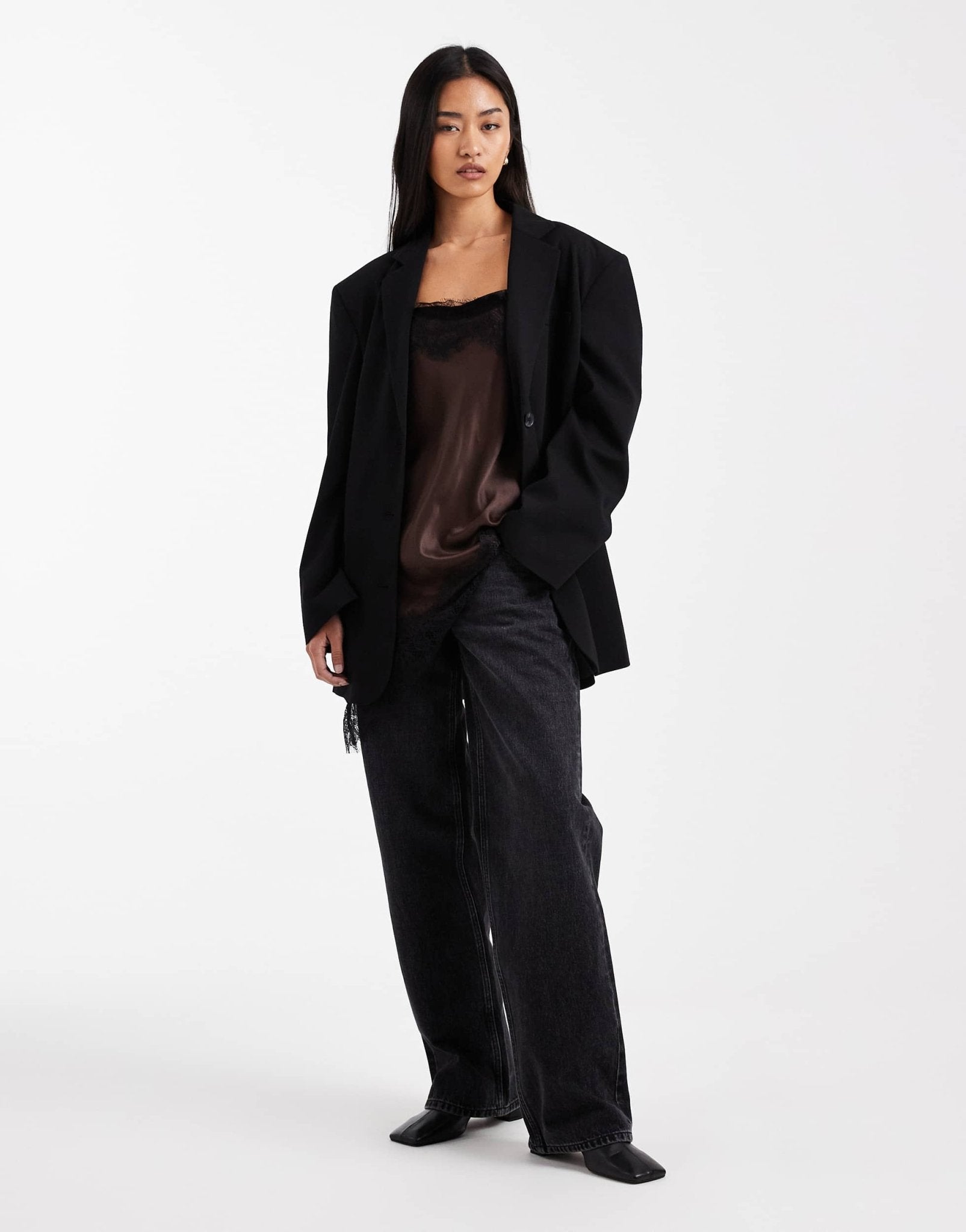 ASOS DESIGN wrap back blazer in charcoal - ASOS Sample Sale