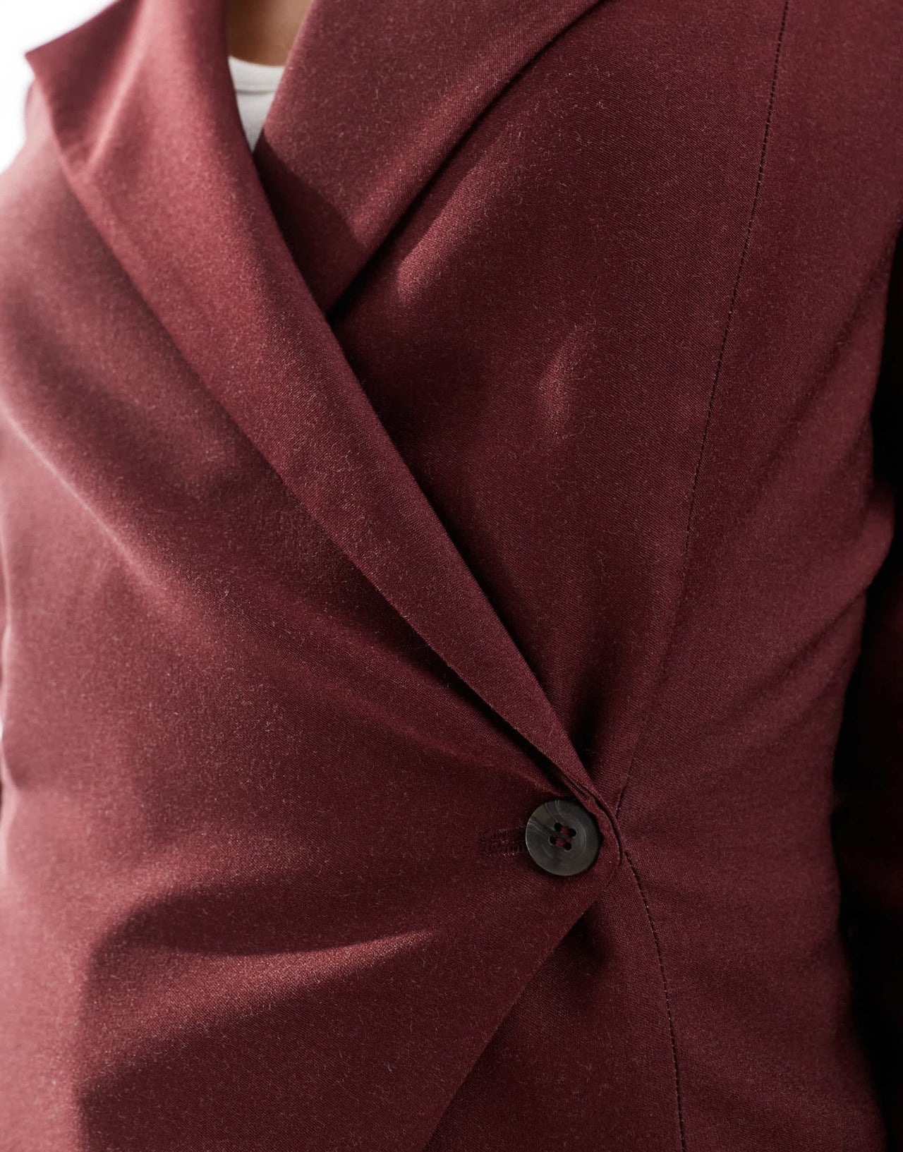 ASOS DESIGN wrap front blazer in burgundy - ASOS Sample Sale