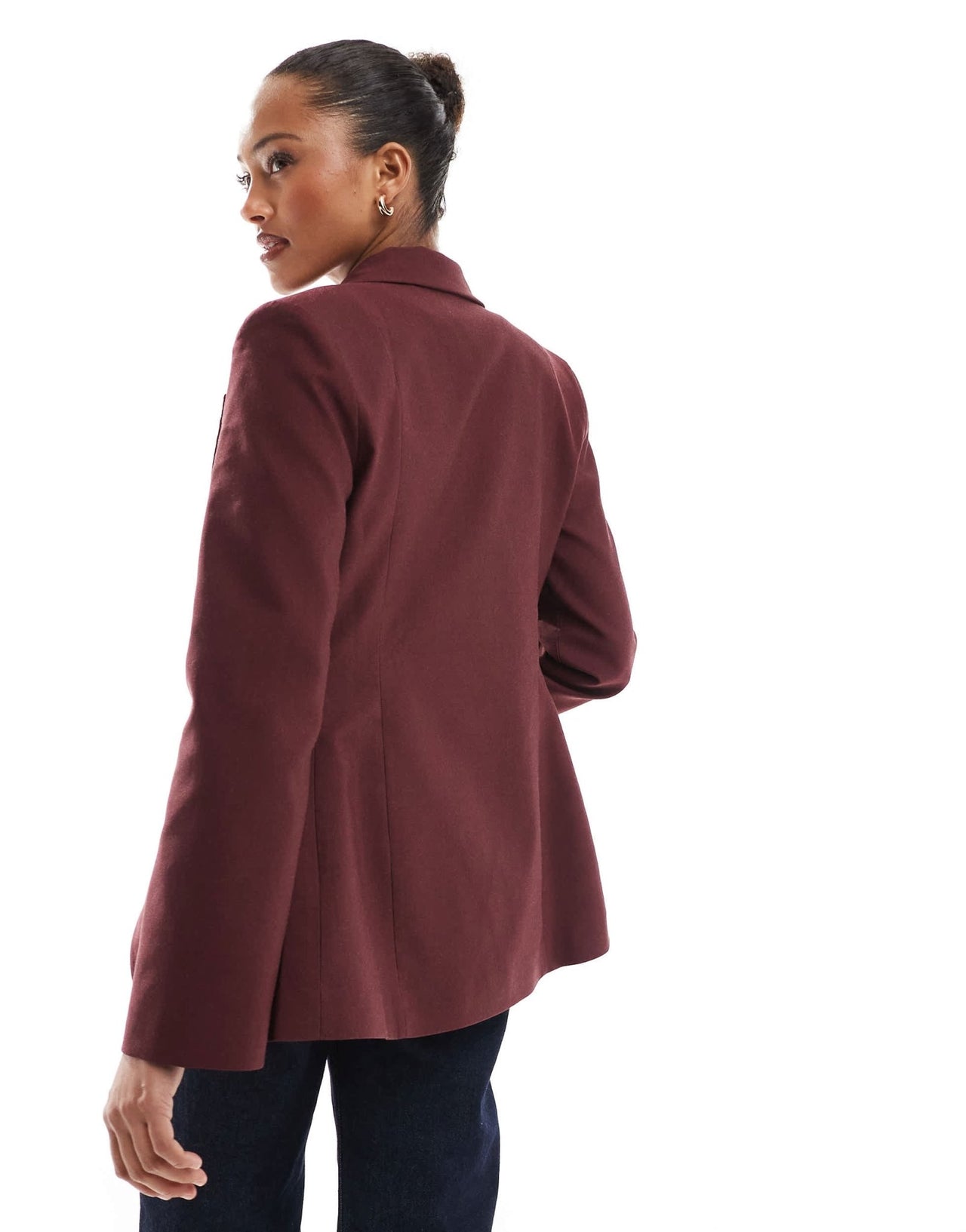 ASOS DESIGN wrap front blazer in burgundy - ASOS Sample Sale