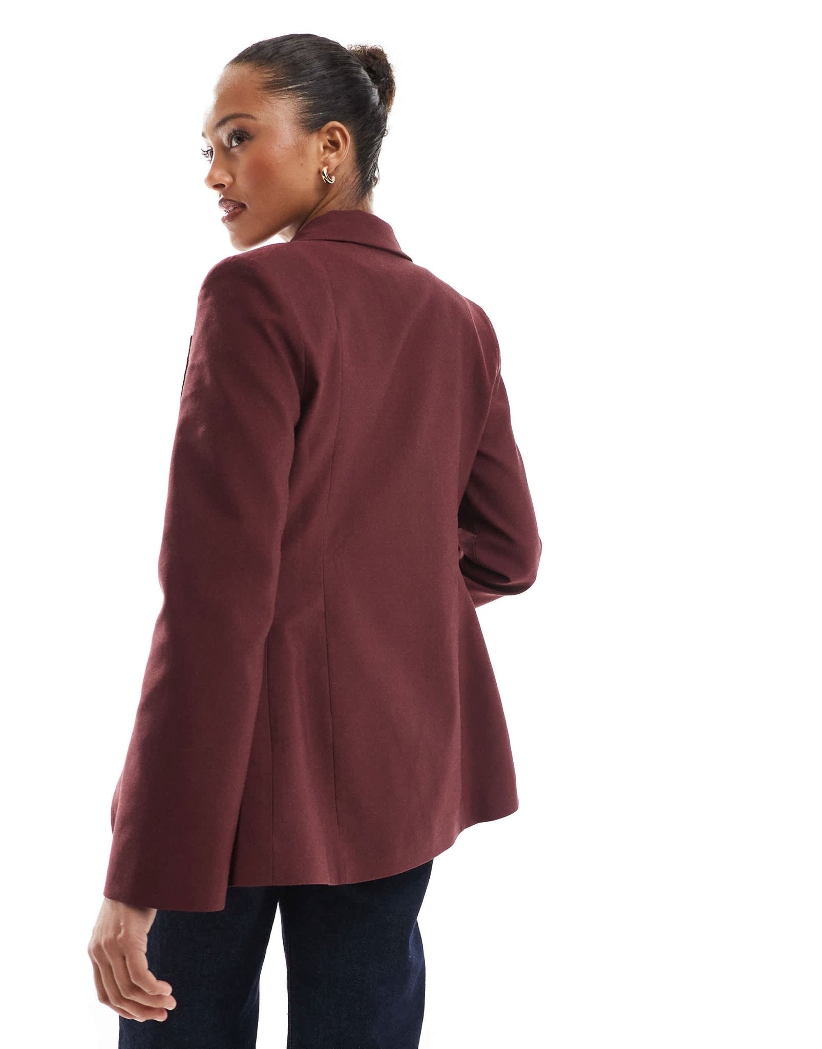 ASOS DESIGN wrap front blazer in burgundy - ASOS Sample Sale