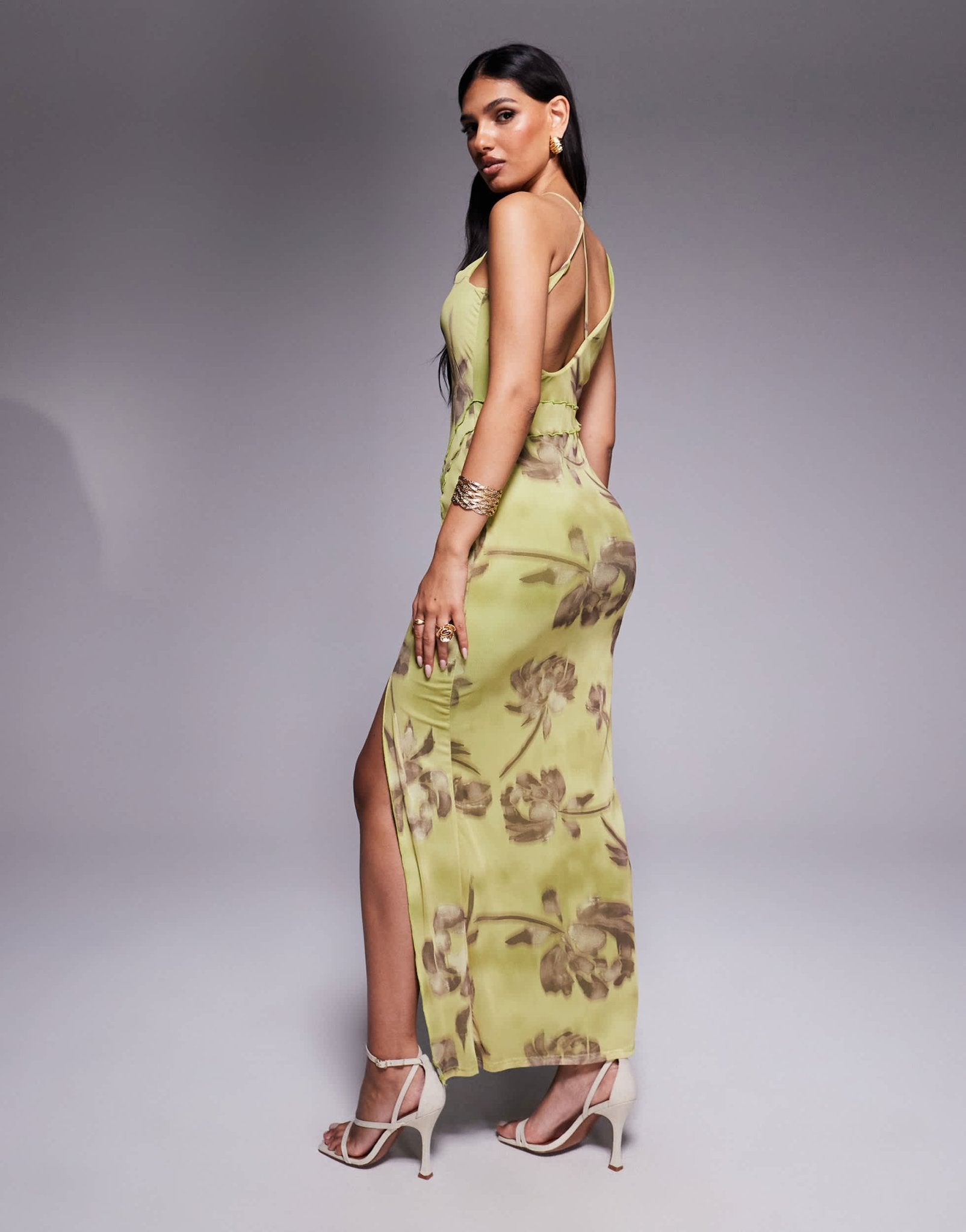 ASOS DESIGN wrap neck detail with exposed seams maxi dress in floral print - ASOS Sample Sale