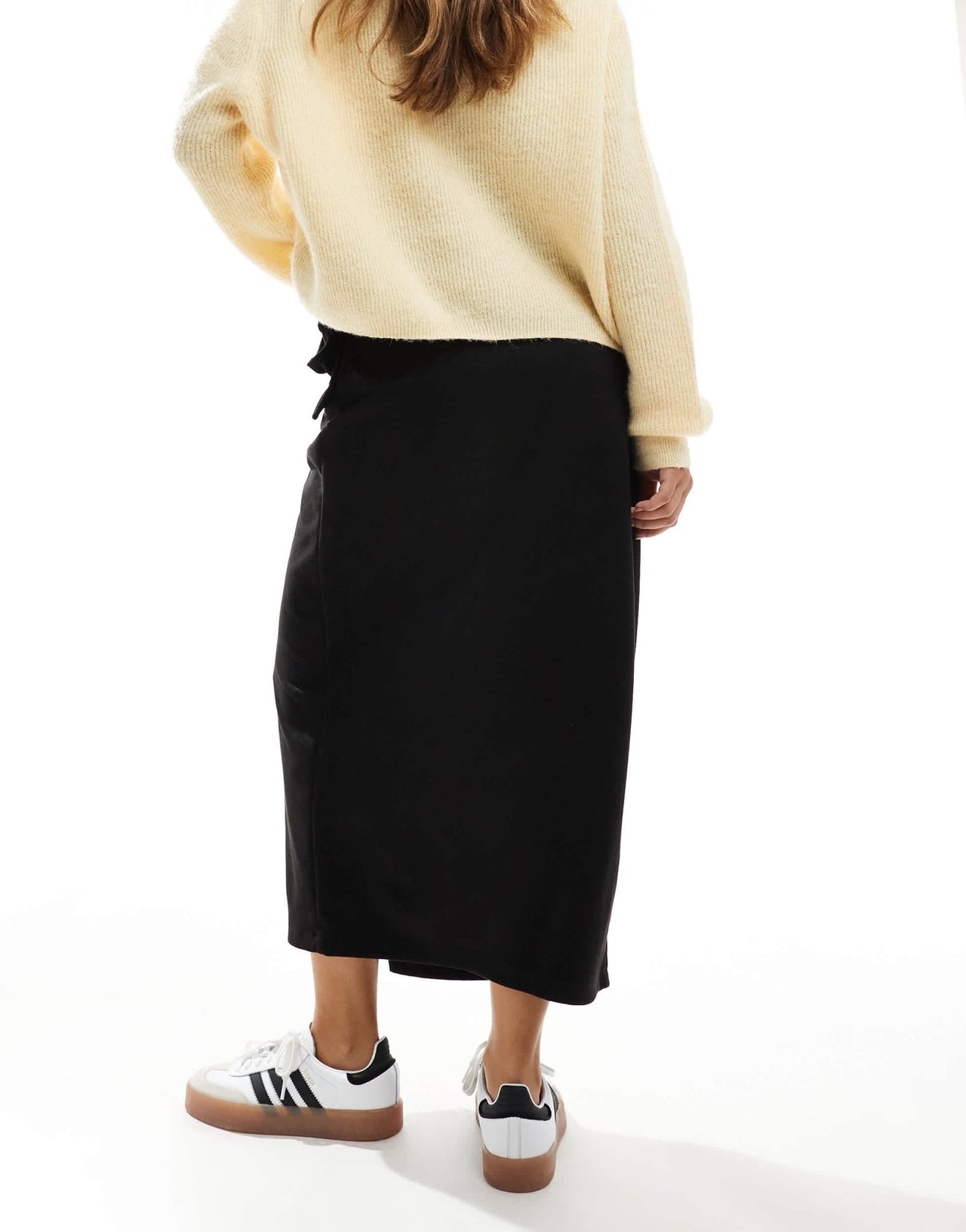 ASOS DESIGN wrap tie detail faux suede maxi skirt in black - ASOS Sample Sale