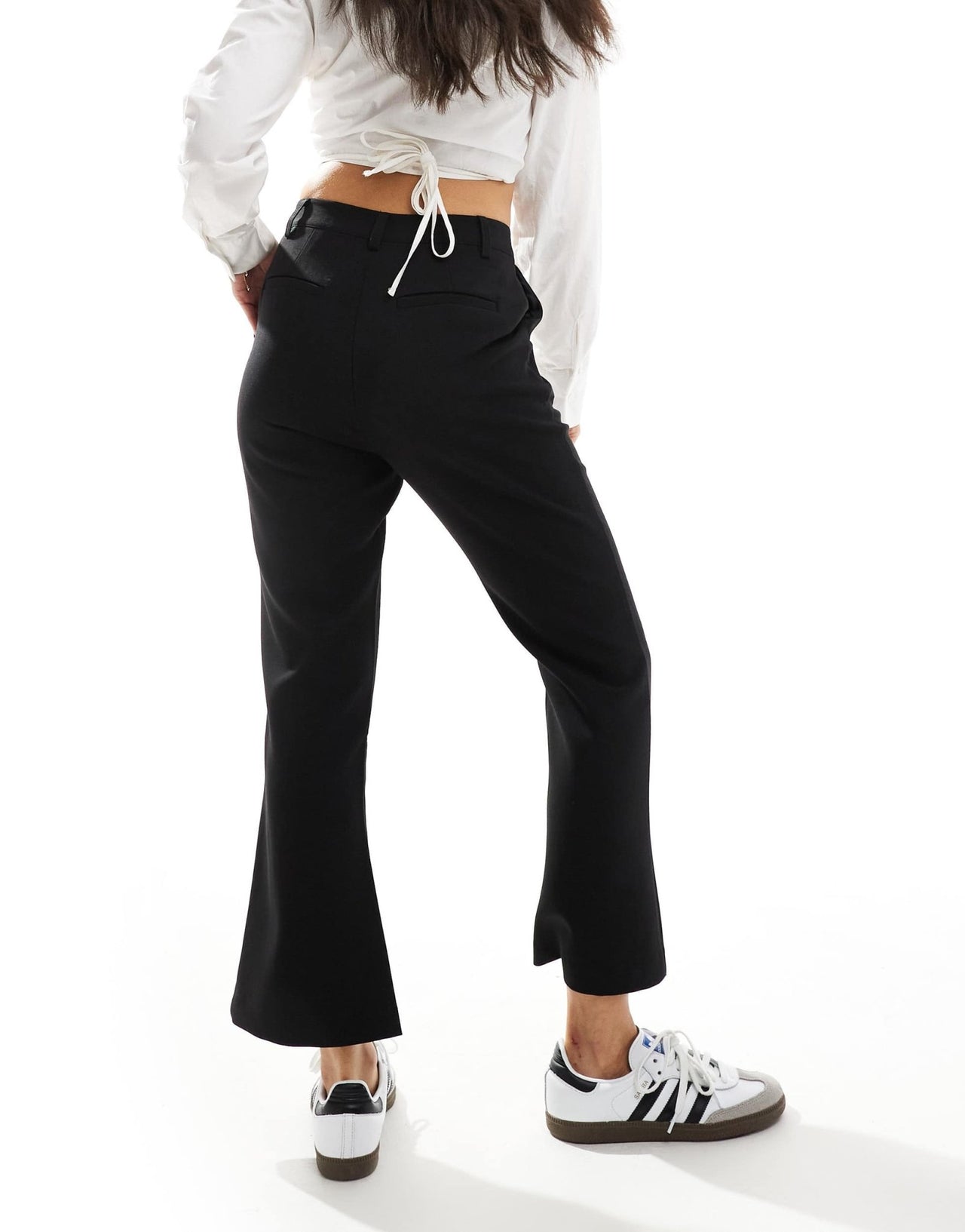 ASOS DESIGN zip front kick flare tailored trouser in black - ASOS Sample Sale