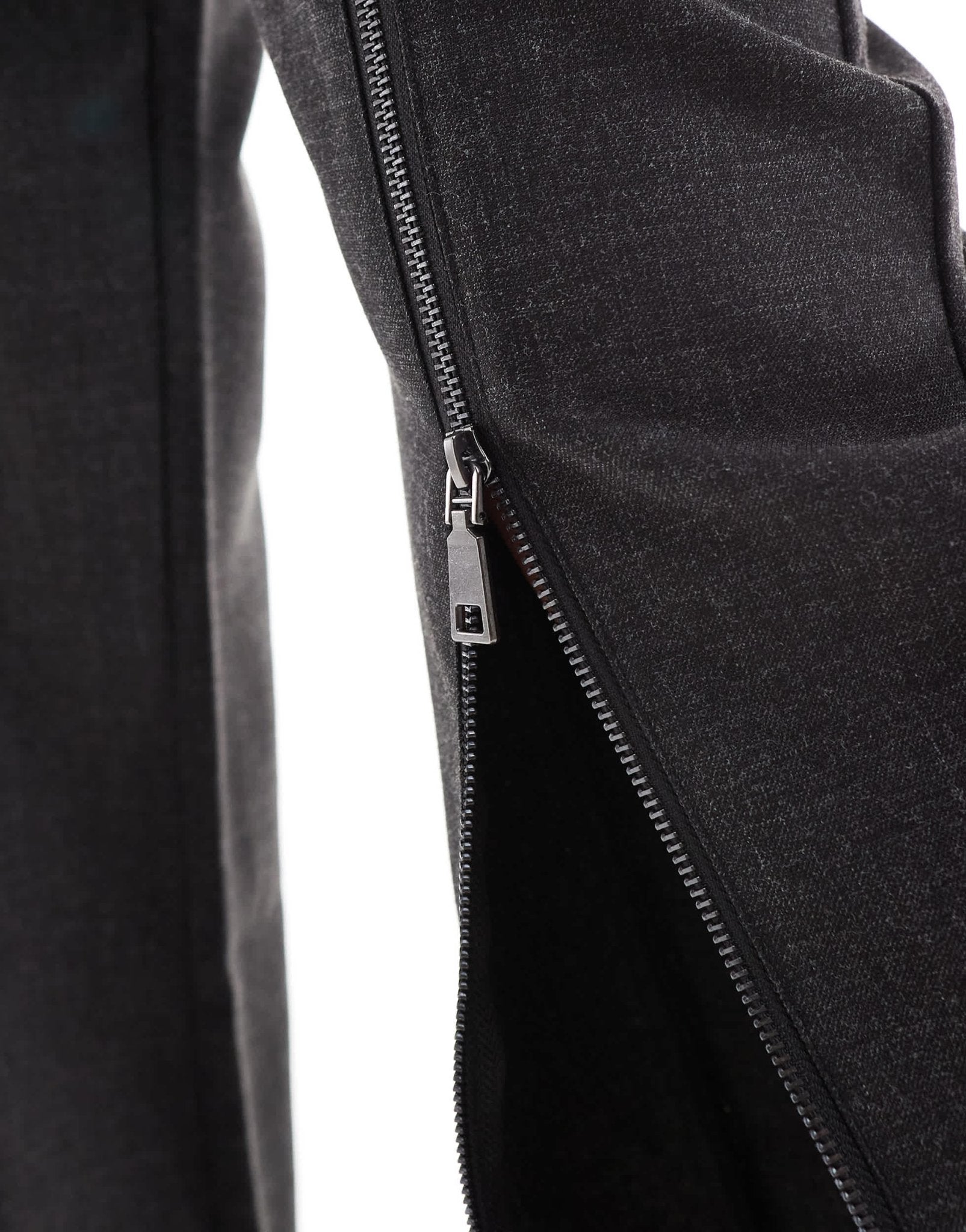 ASOS DESIGN zip leg tailored trouser in charcoal - ASOS Sample Sale