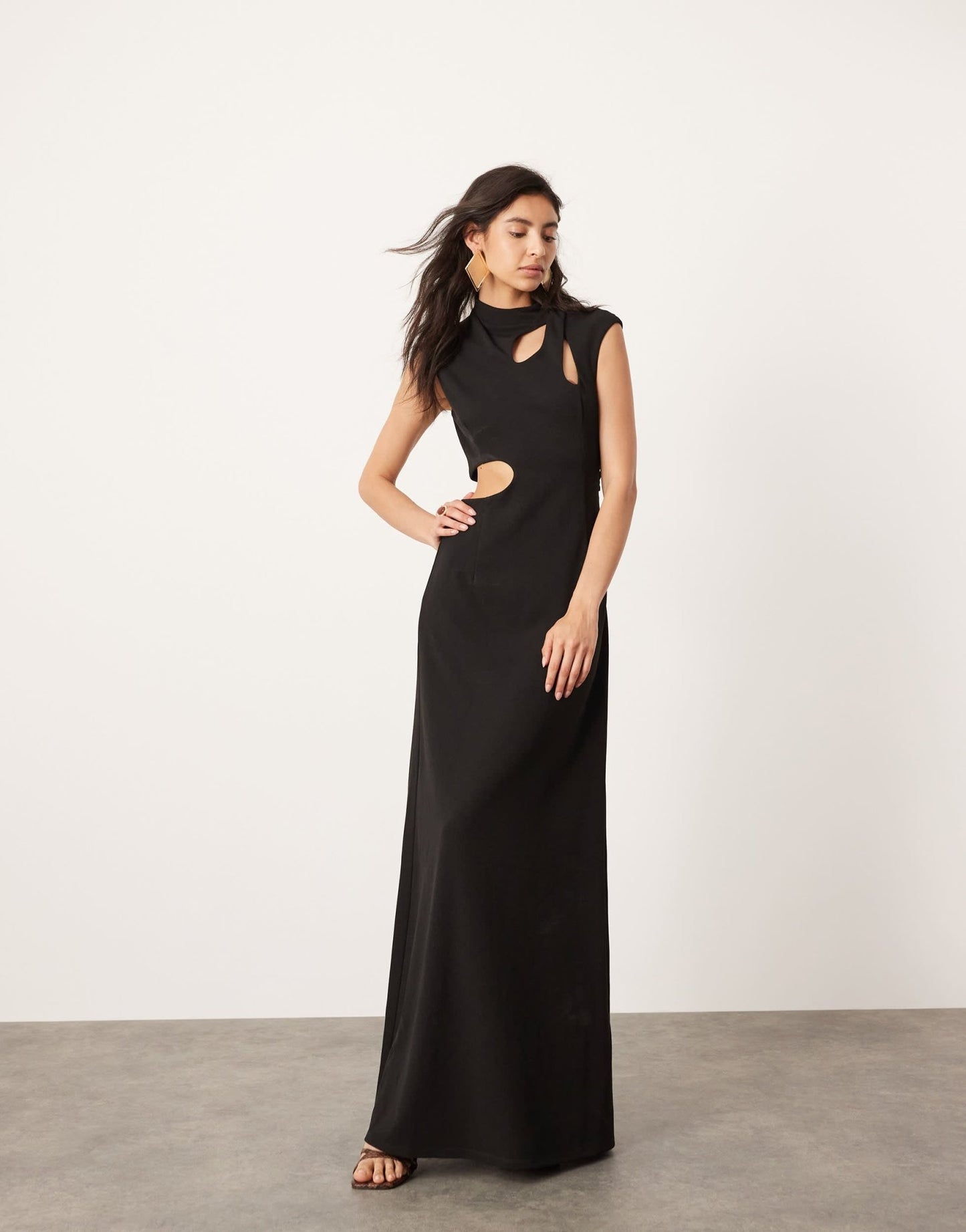 ASOS EDITION cut out sleeveless maxi dress in black - ASOS Sample Sale