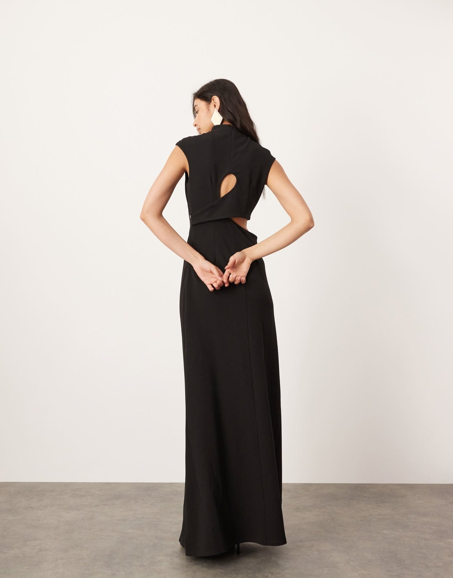 ASOS EDITION cut out sleeveless maxi dress in black - ASOS Sample Sale