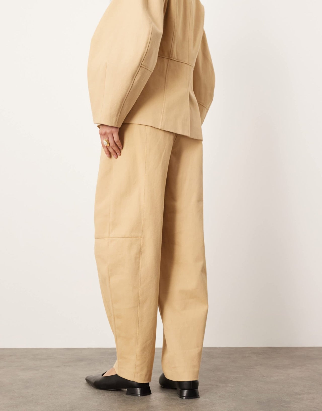 ASOS EDITION twill barrel trouser with pocket detail co - ord in light brown - ASOS Sample Sale
