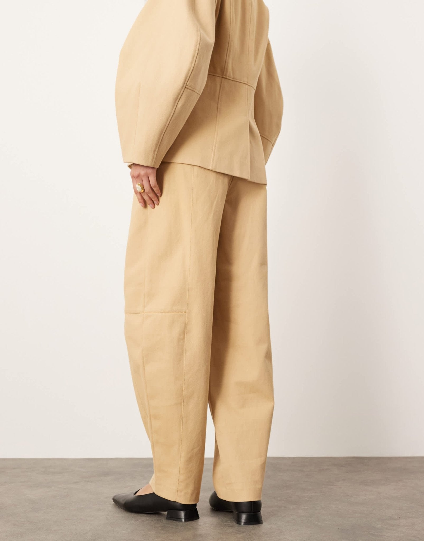 ASOS EDITION twill barrel trouser with pocket detail co - ord in light brown - ASOS Sample Sale