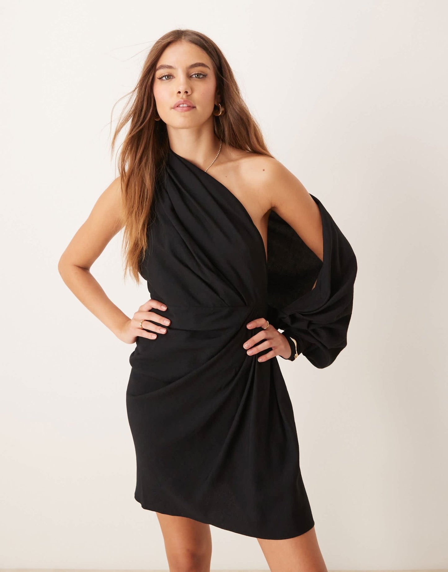 ASOS EDITION ultimate drape mini dress in black - ASOS Sample Sale