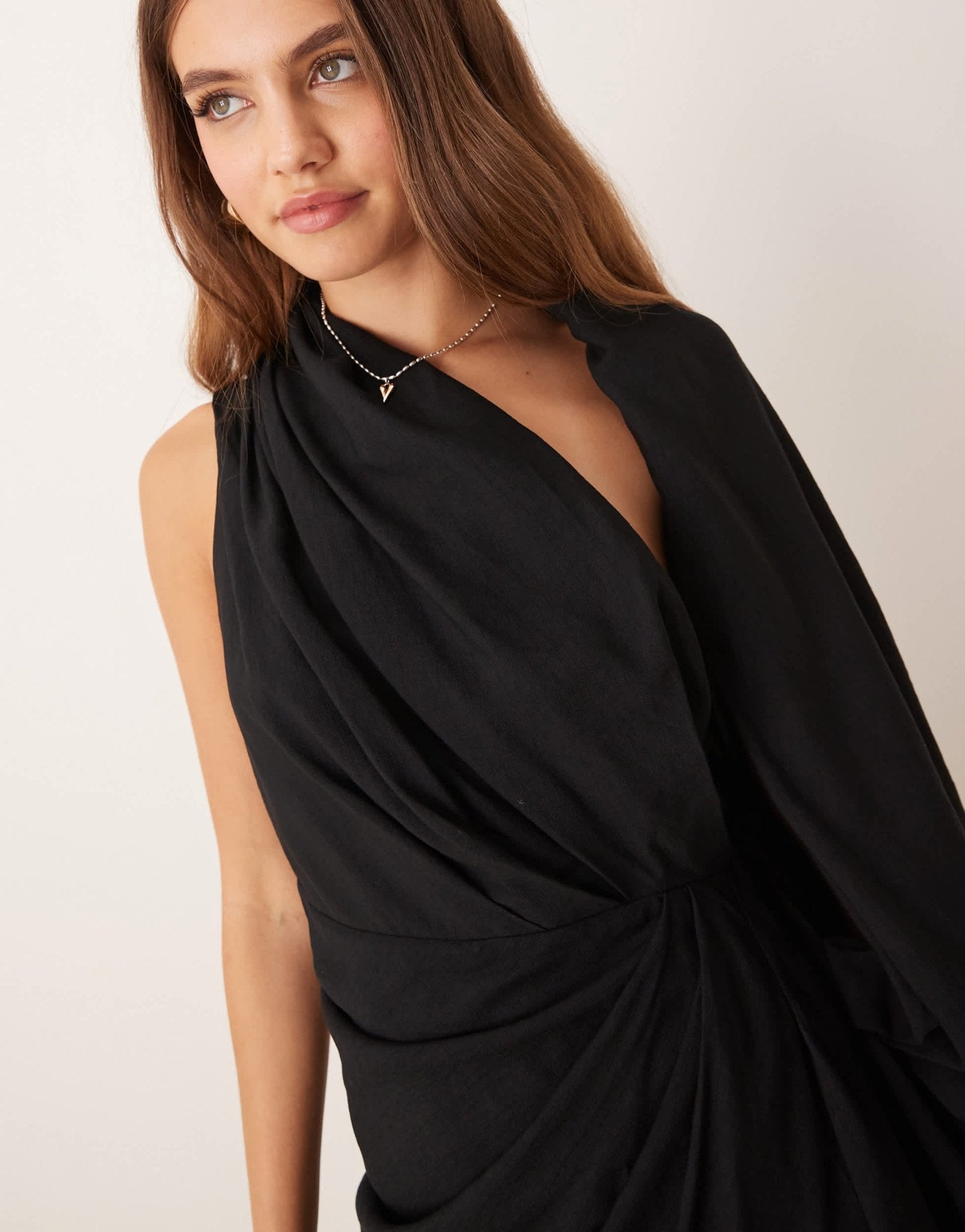 ASOS EDITION ultimate drape mini dress in black - ASOS Sample Sale