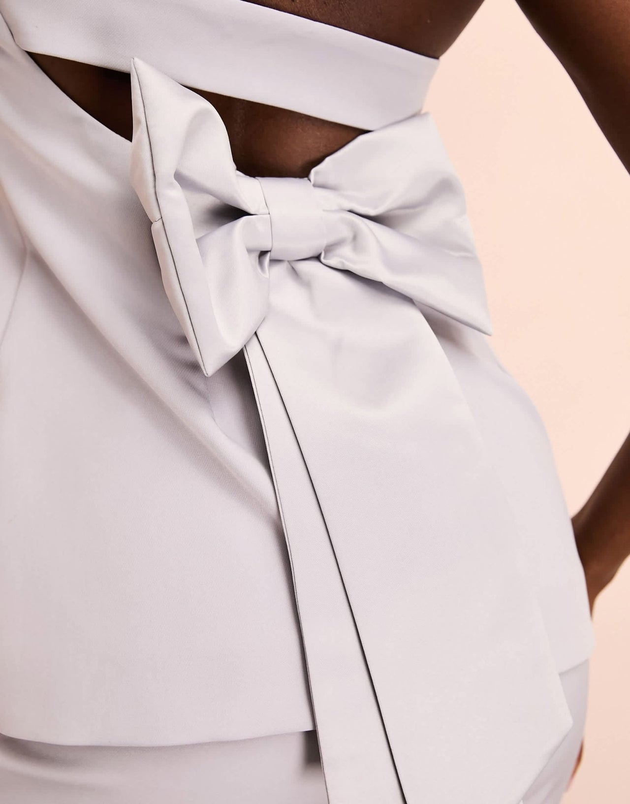 ASOS LUXE bandeau waistcoat with satin bow back detail in grey - ASOS Sample Sale