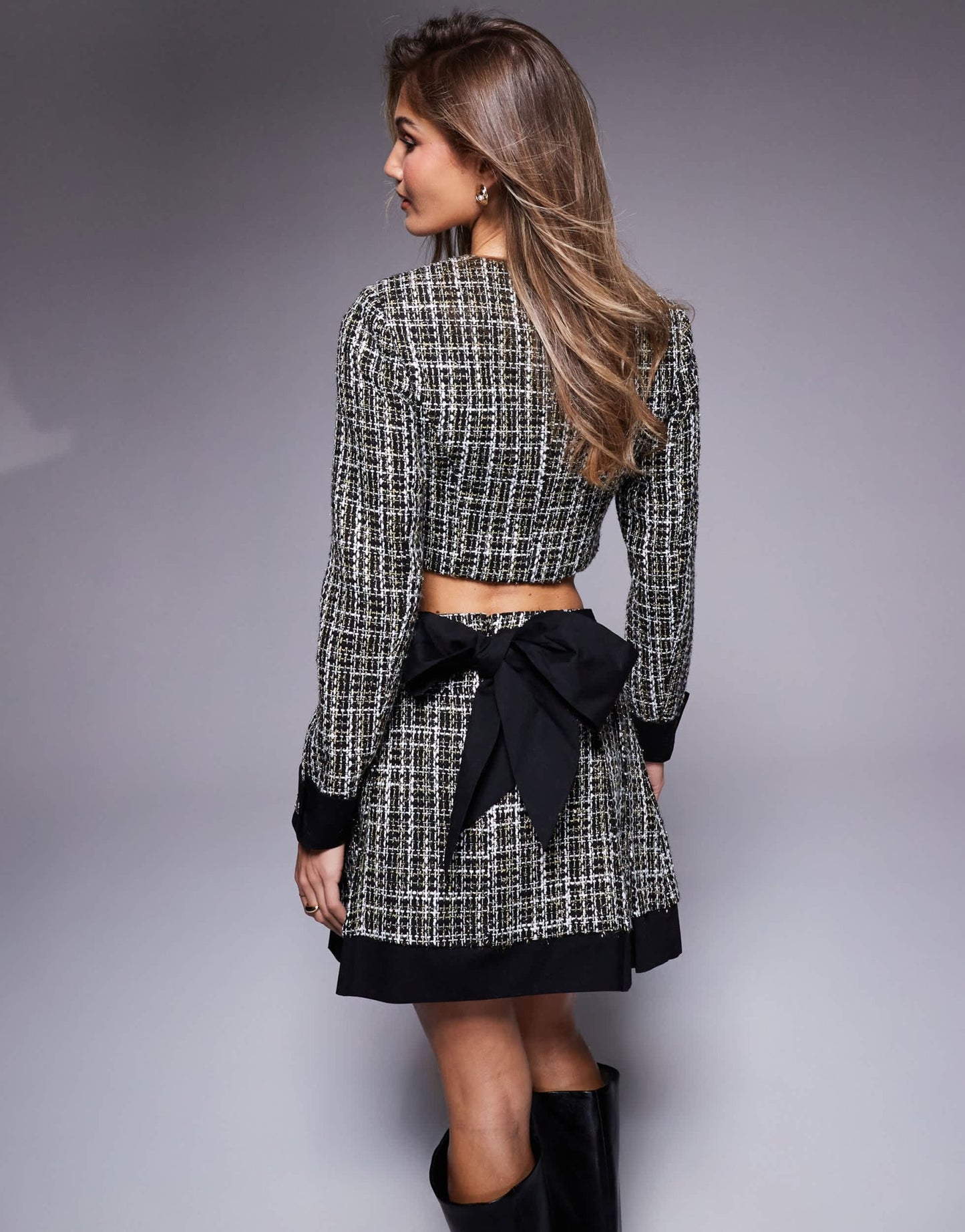 ASOS LUXE co - ord boucle blazer with embellished buttons in black & gold - ASOS Sample Sale