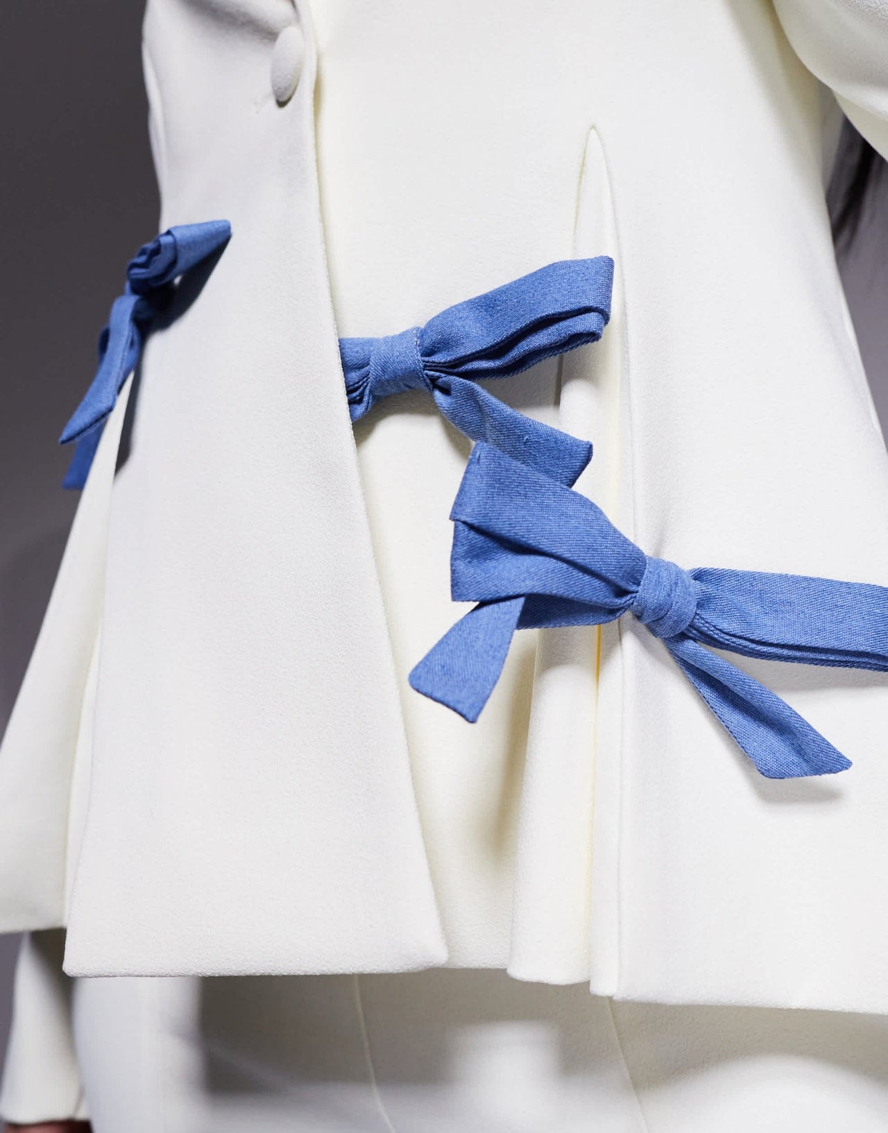 ASOS LUXE co-ord tailored blazer with denim bows in cream - ASOS Sample Sale
