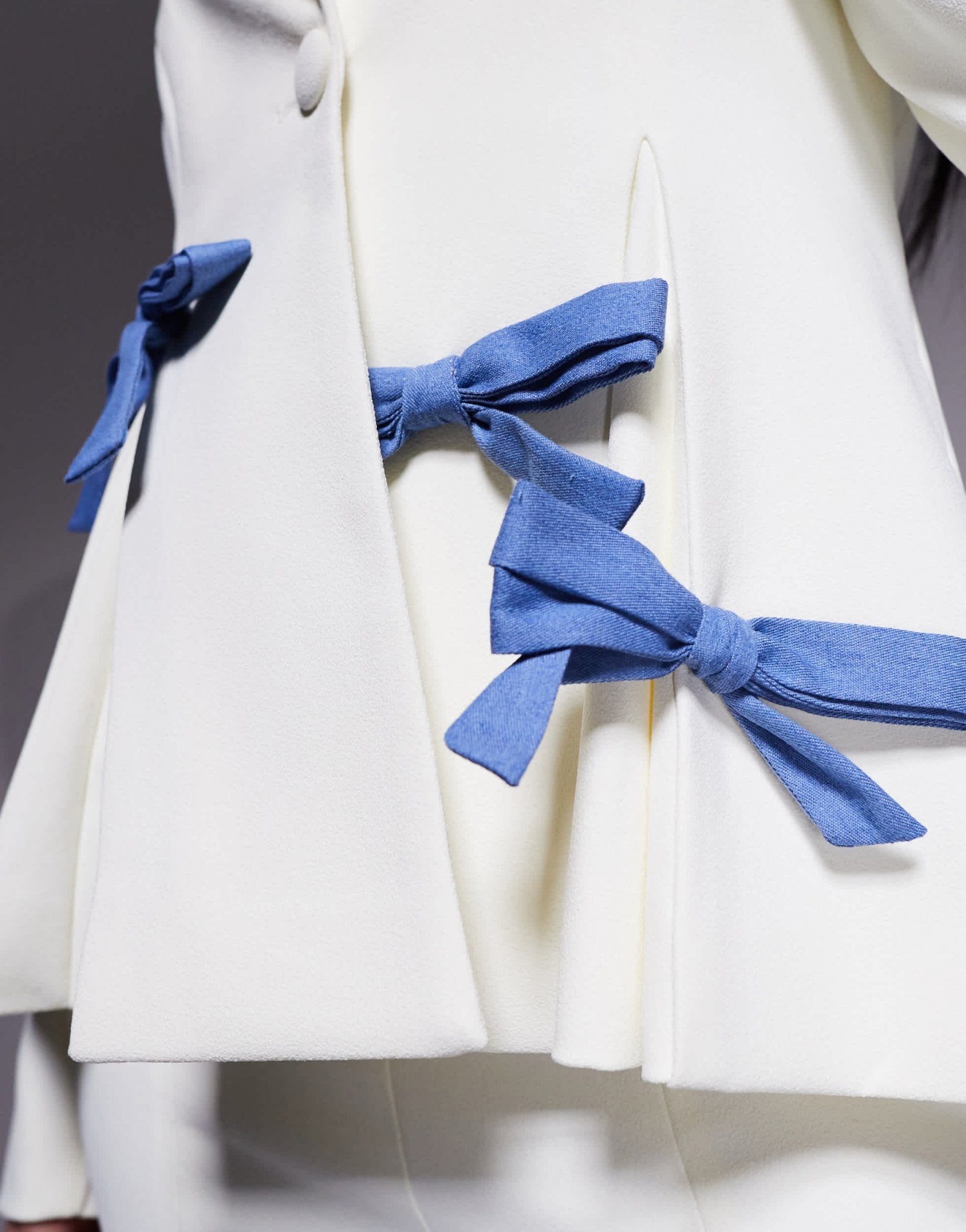 ASOS LUXE co-ord tailored blazer with denim bows in cream - ASOS Sample Sale