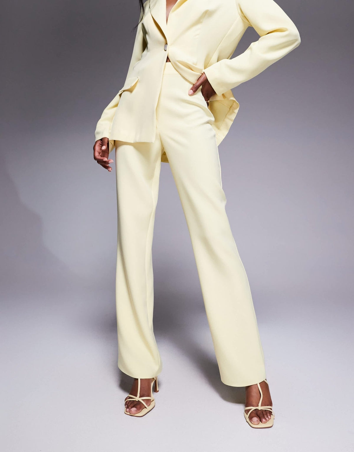 ASOS LUXE co-ord tailored suit trousers in buttermilk - ASOS Sample Sale