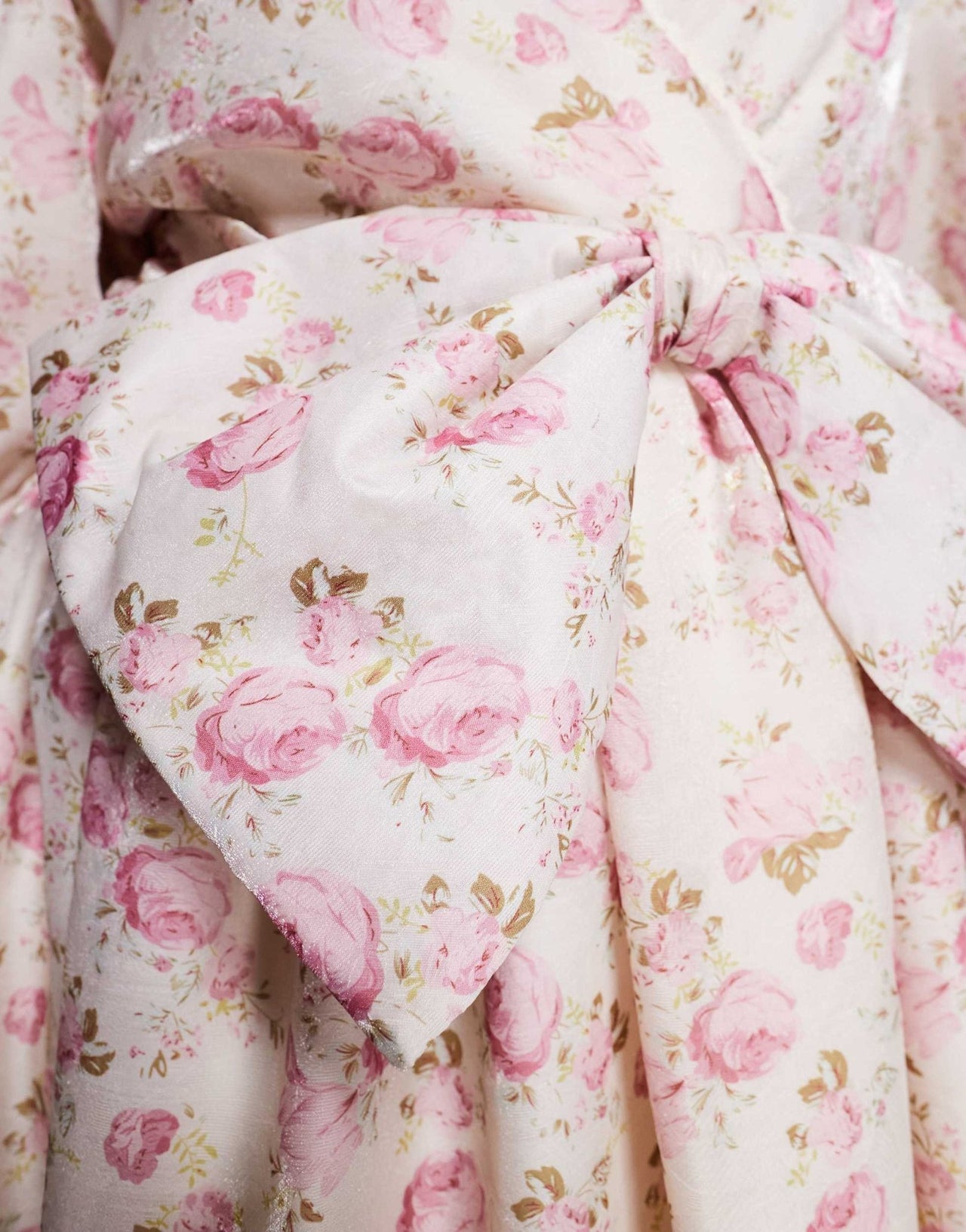 ASOS LUXE Curve jacquard puff sleeve mini dress with bow tie in floral print - ASOS Sample Sale