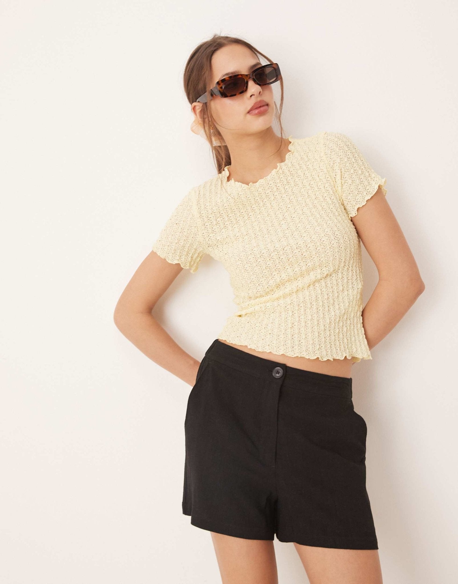 AWARE textured baby t-shirt in pale yellow - ASOS Sample Sale