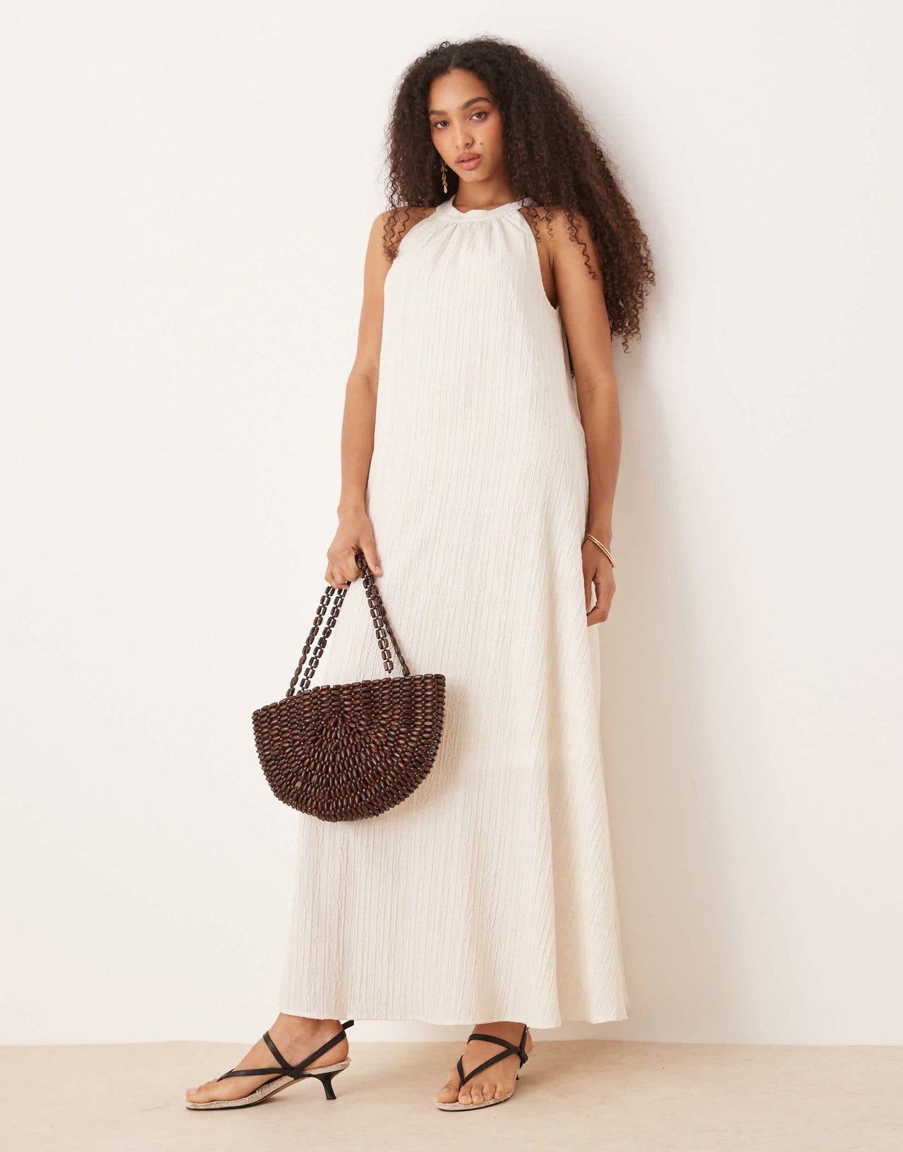 AWARE textured halter maxi dress in white - ASOS Sample Sale
