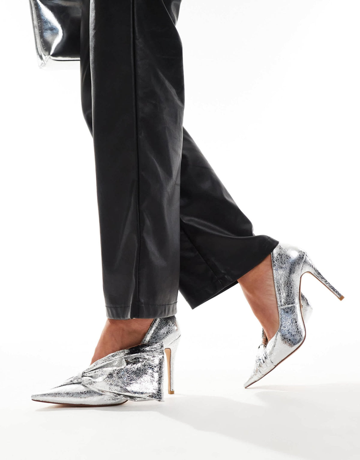 Azalea Wang Geovanni embellished heeled shoes in silver - ASOS Sample Sale