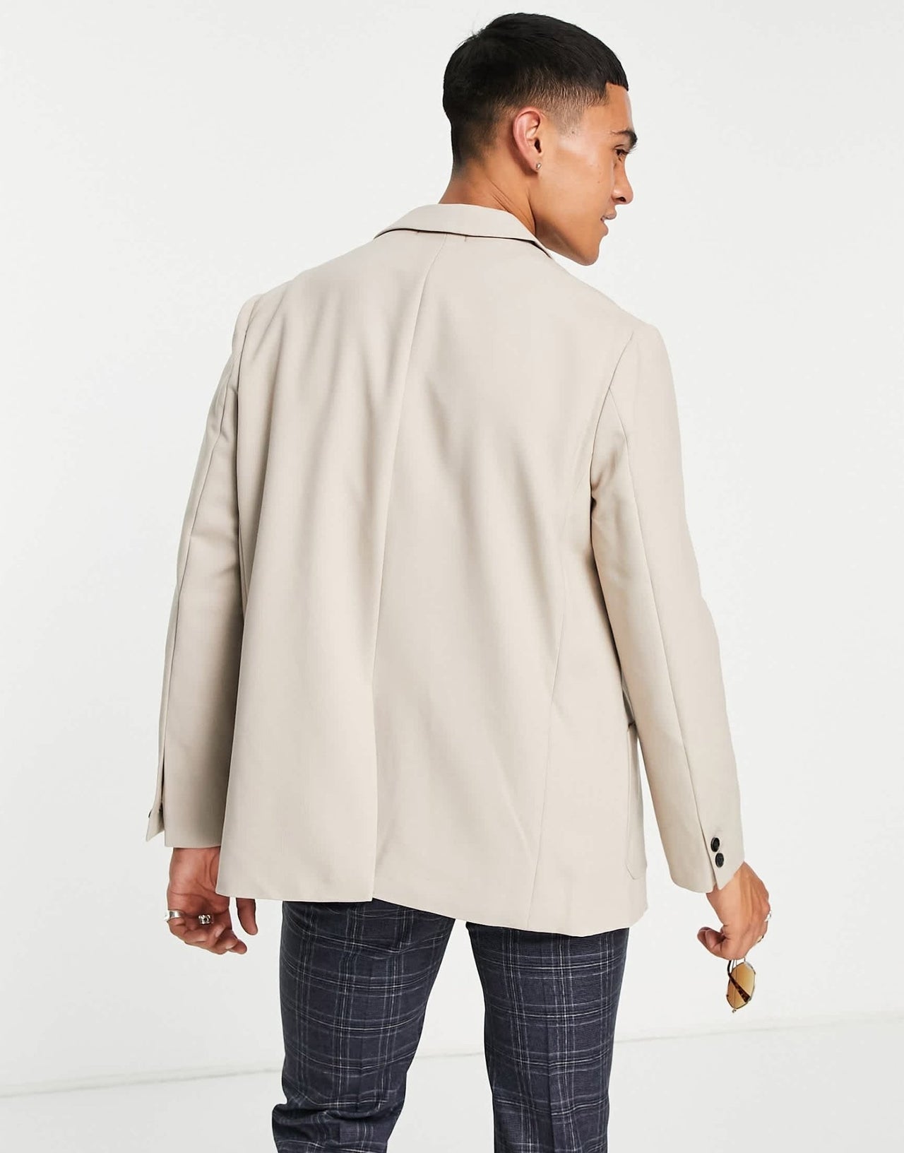 Bando regular fit jersey suit jacket in stone - ASOS Sample Sale
