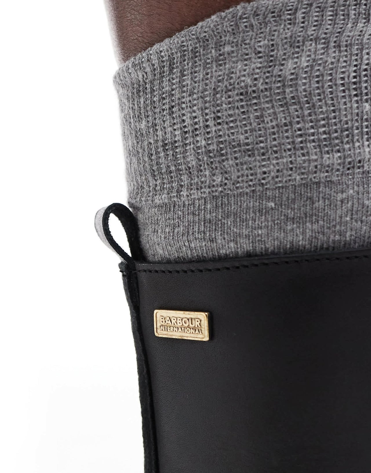 Barbour International Ellen rugged sole leather lace up boots in black - ASOS Sample Sale