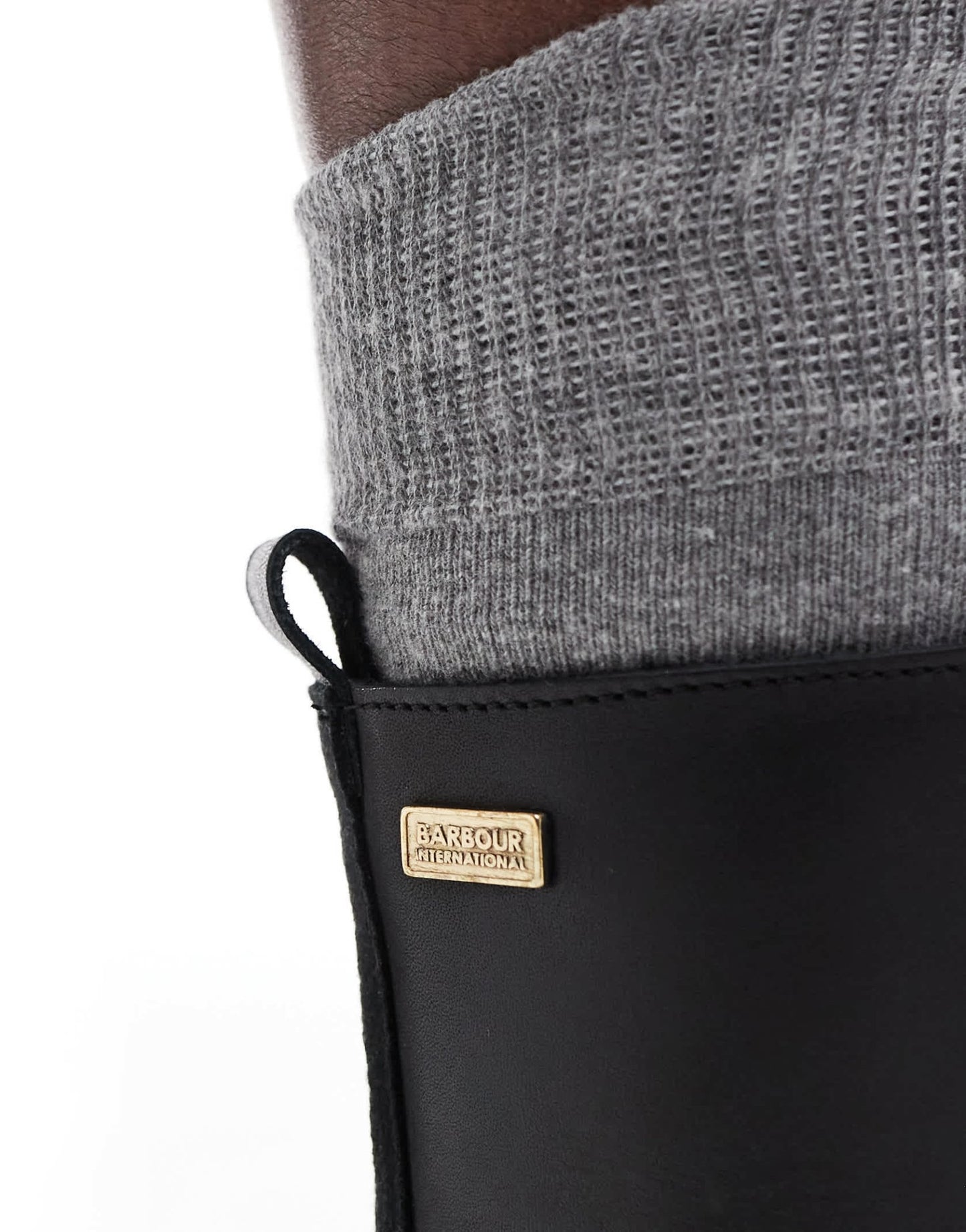 Barbour International Ellen rugged sole leather lace up boots in black - ASOS Sample Sale