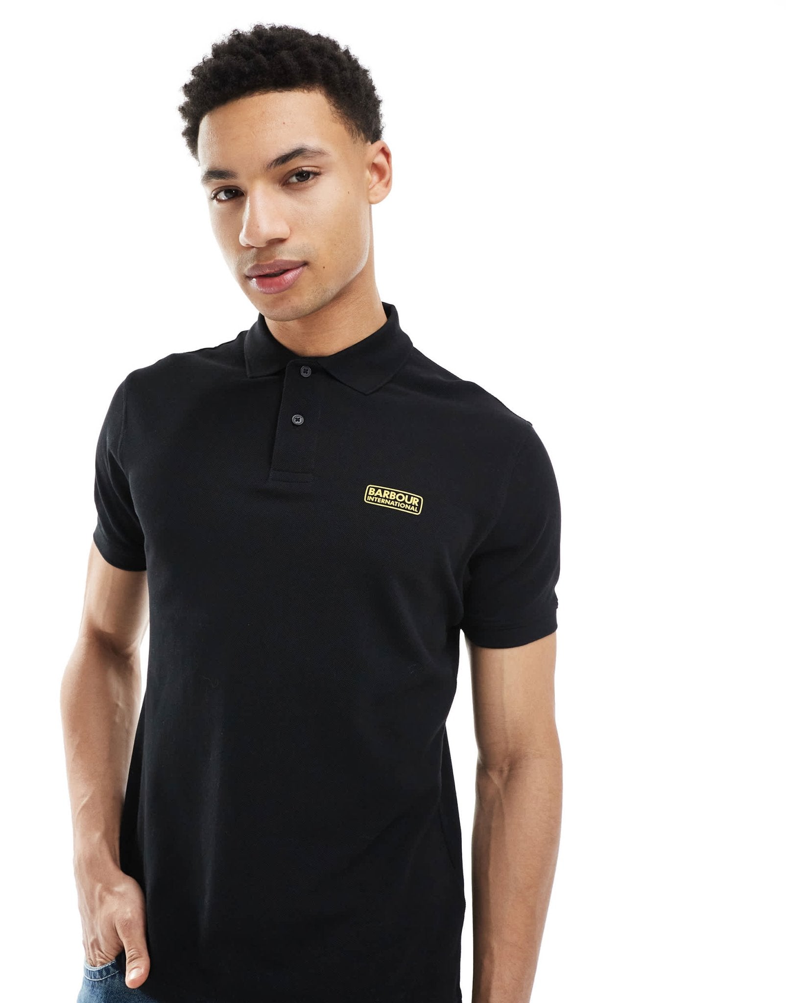Barbour International essential polo shirt in black - ASOS Sample Sale