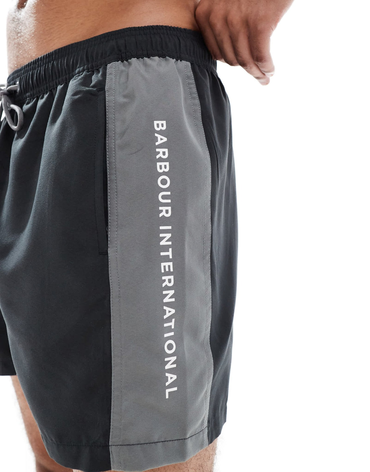 Barbour International logo swimshorts in black - ASOS Sample Sale